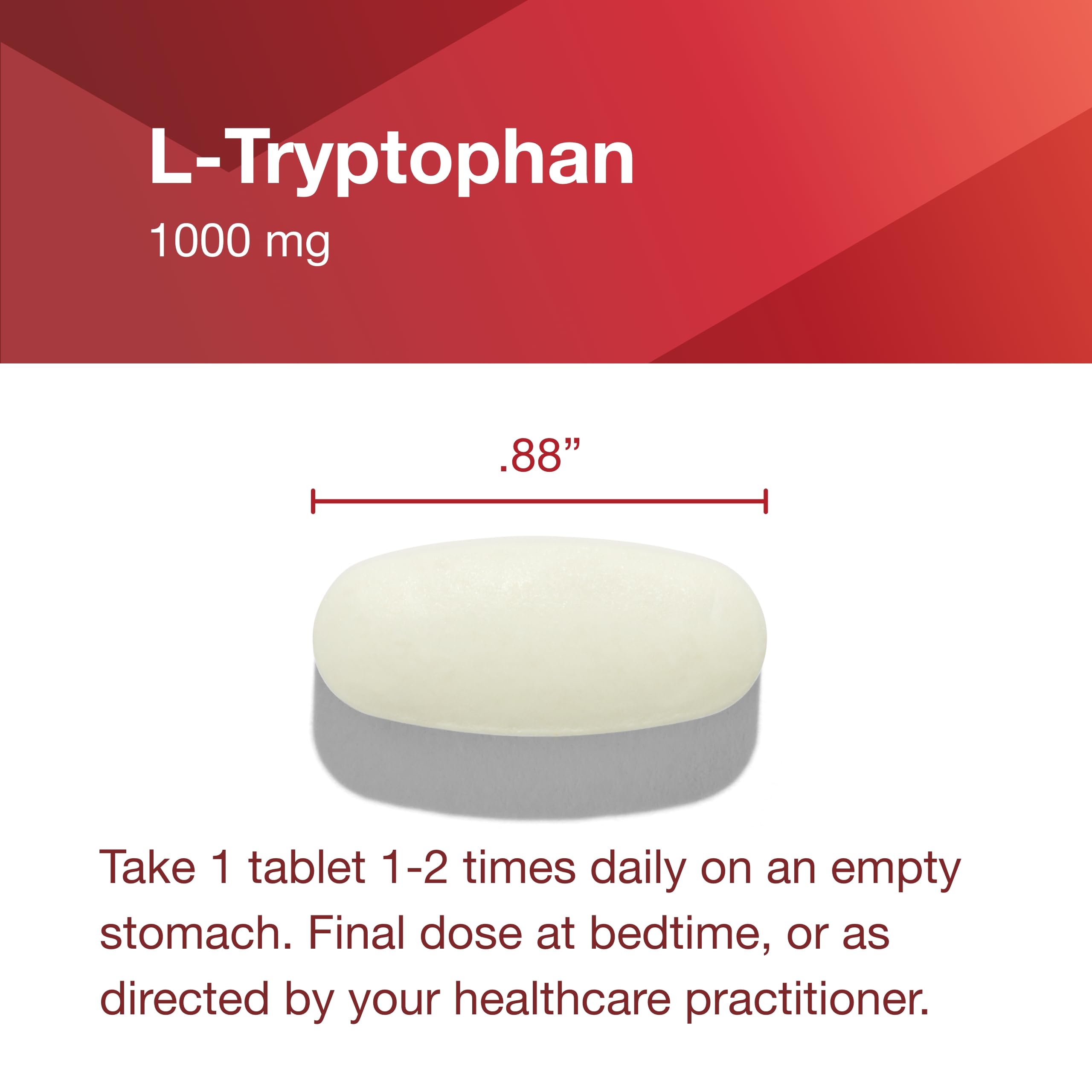 Gros plan sur la tablette PROTOCOL FOR LIFE BALANCE L-Tryptophane 1000 mg.