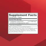 Tablettes PROTOCOL FOR LIFE BALANCE L-Tryptophane 1000 mg ouvertes et prêtes à l'emploi.