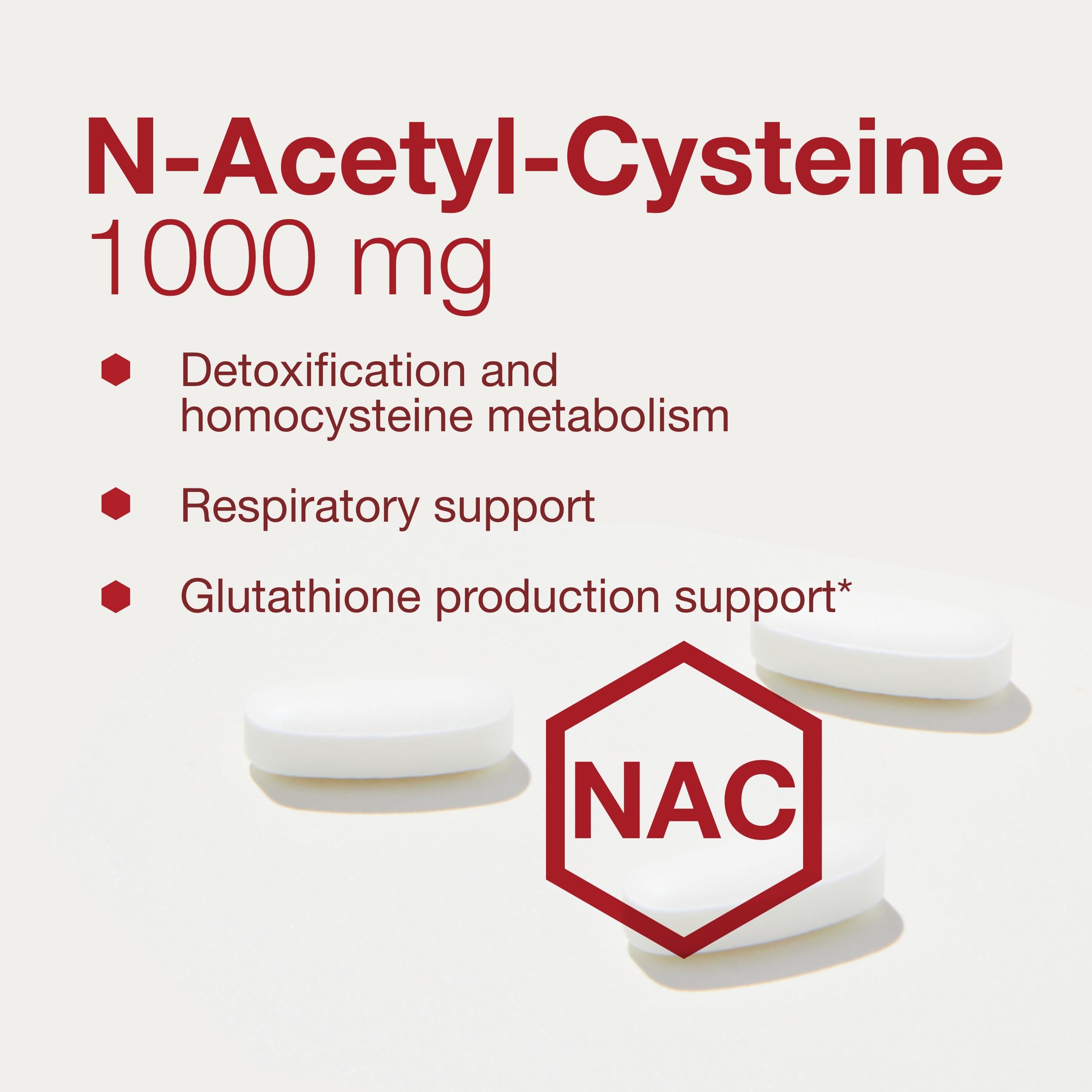 Tablettes NAC 1000 mg en gros plan, ingestion simple pendant la journée.