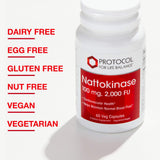 Ingrédients nattokinase PROTOCOL FOR LIFE BALANCE, sans lactose et sans produits laitiers.