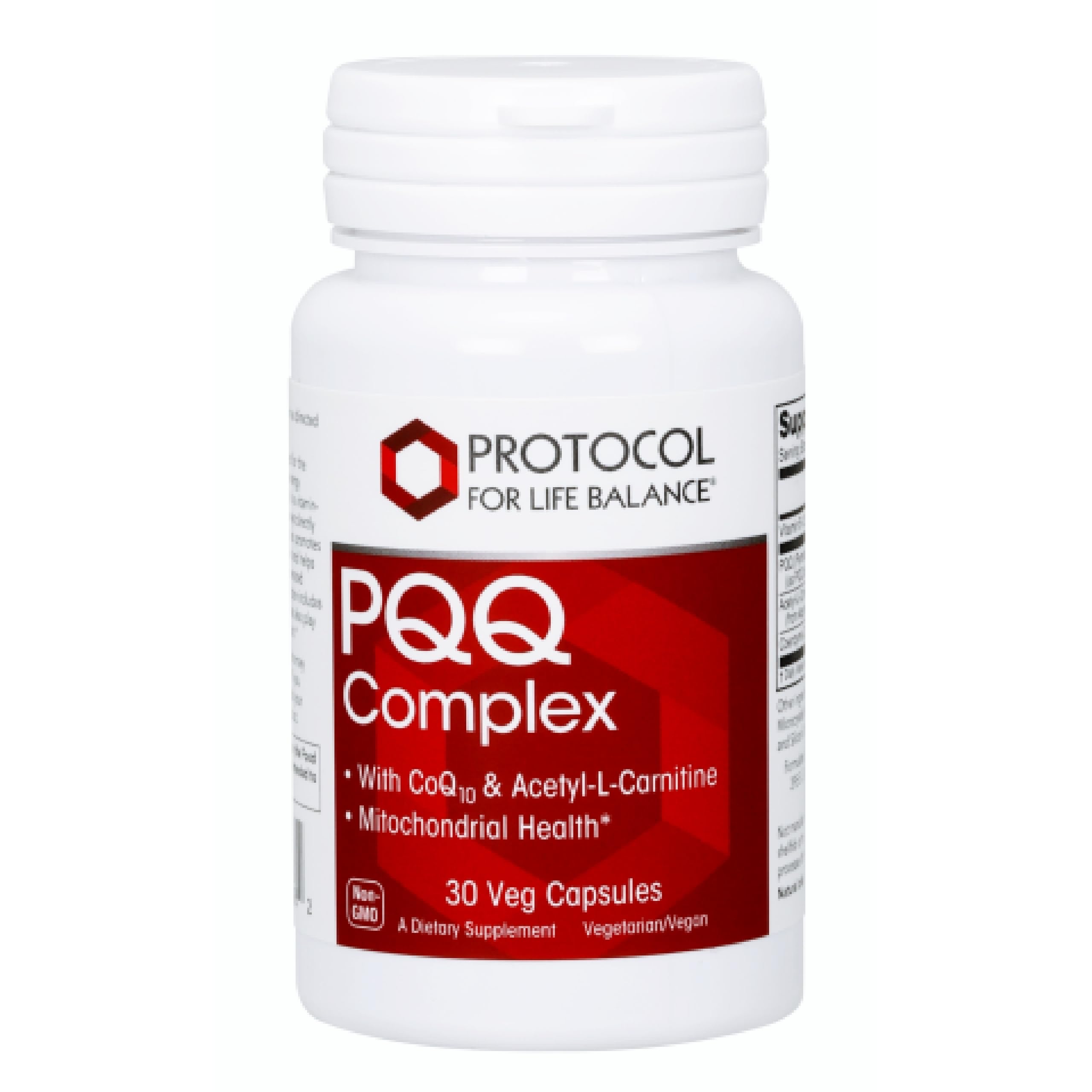 PROTOCOL FOR LIFE BALANCE PQQ Complex - capsules sur fond blanc, énergie potentielle au quotidien.
