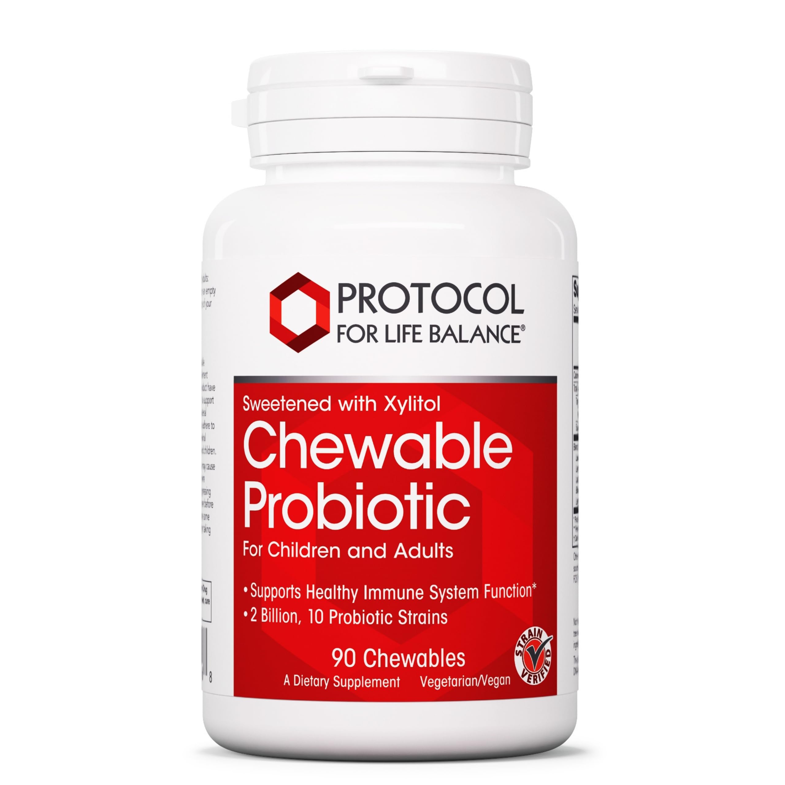 PROTOCOL FOR LIFE BALANCE Probiotique à mâcher, bouteille pratique pour toute la famille.