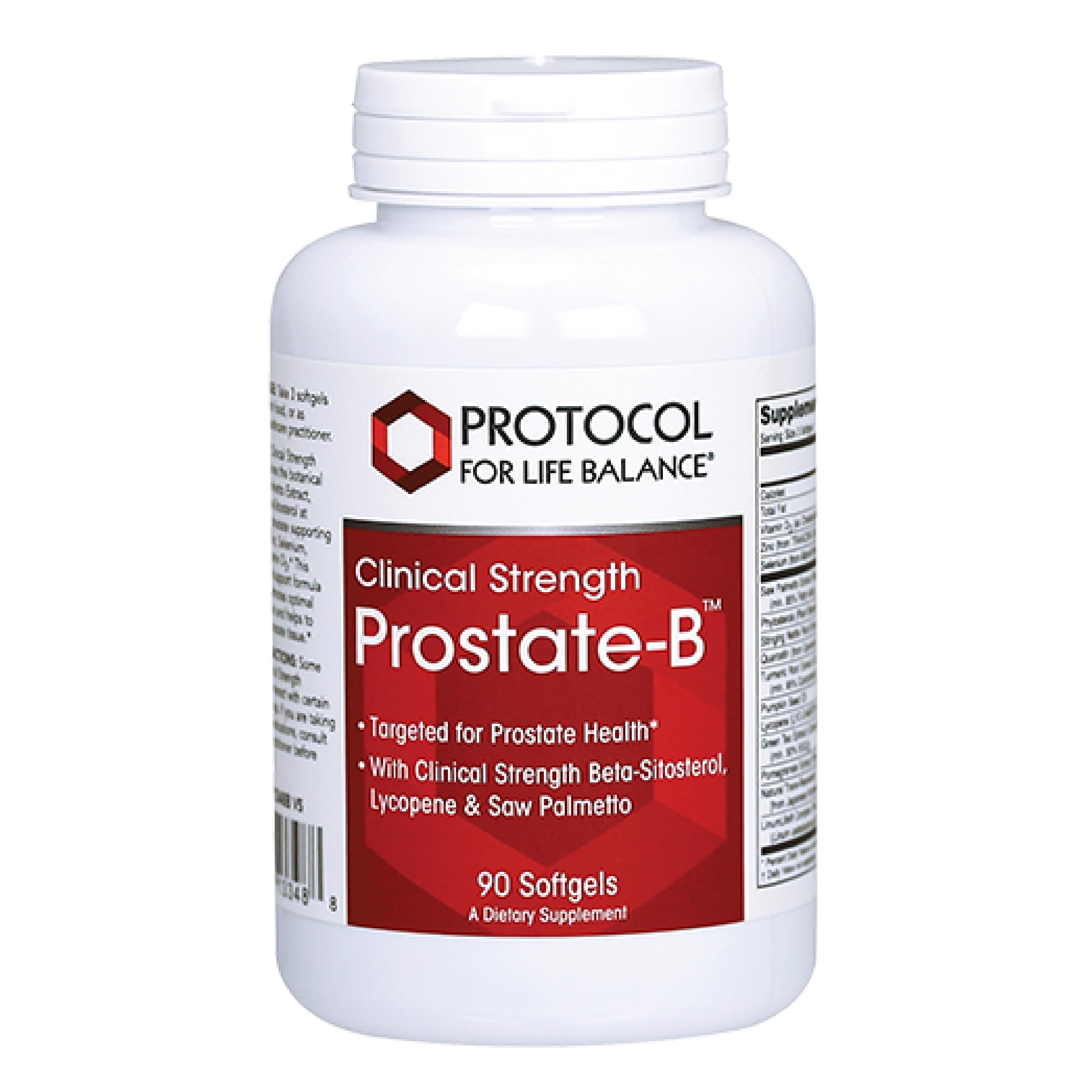 PROTOCOL FOR LIFE BALANCE Prostate-B, bouteille-gelules, soutien potentiel à la santé prostatique.
