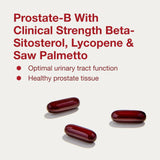 Bouteille premier-plan Prostate-B montre les gélules à boire facilement.