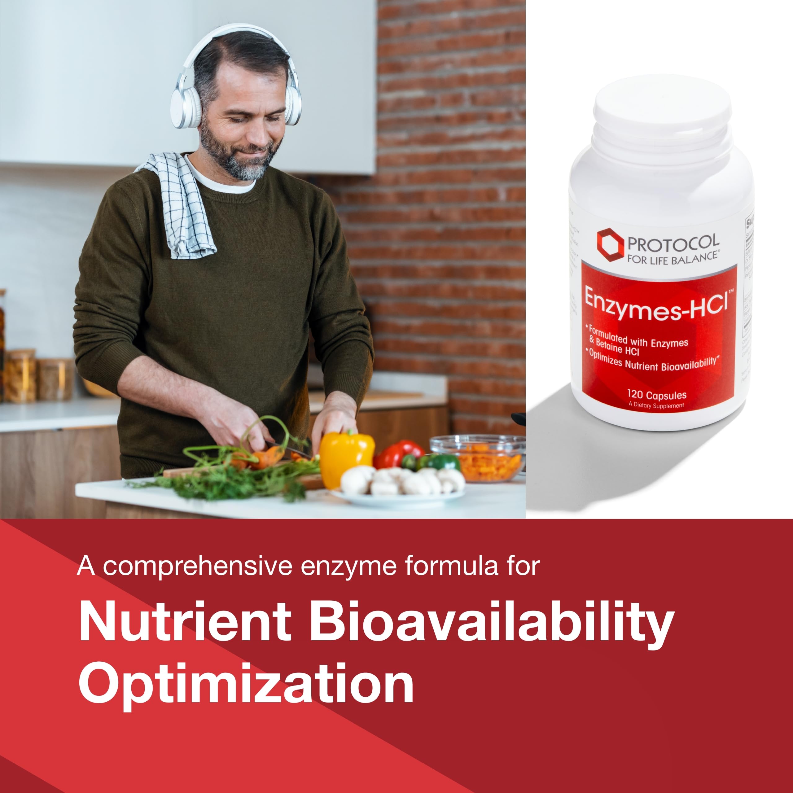 PROTOCOL FOR LIFE BALANCE Enzymes-HCl – protéases et papain favorisant la décomposition des protéines