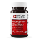 Proto Dophilus: bouteille affichant la formulation et les bénéfices digestifs potentiels
