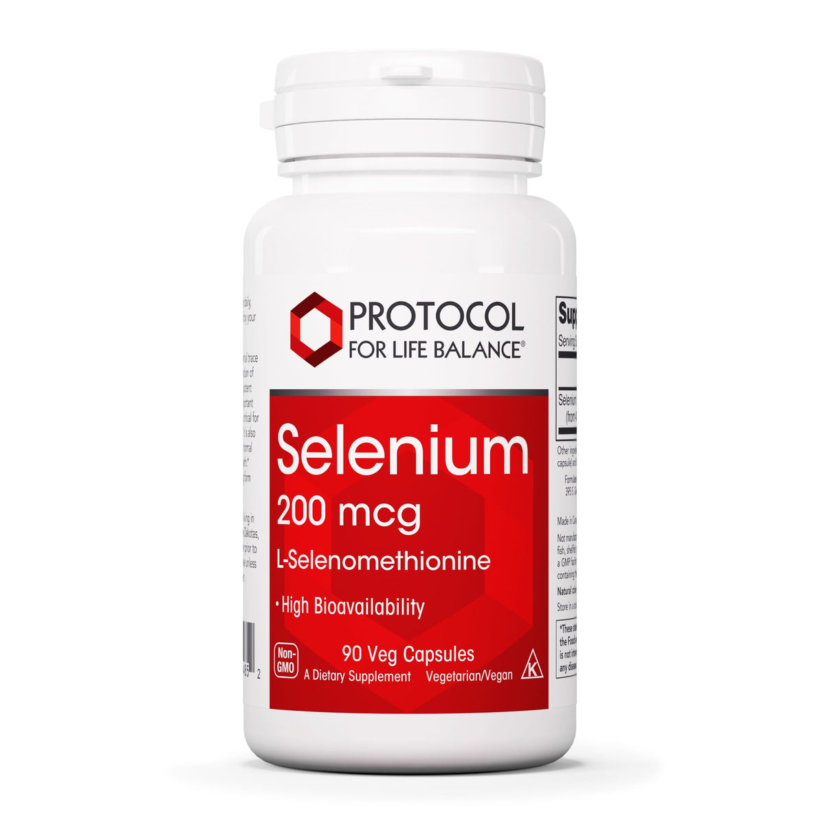 PROTOCOL FOR LIFE BALANCE Selenium 200mcg – bouteille de capsules végétales prête à l'emploi
