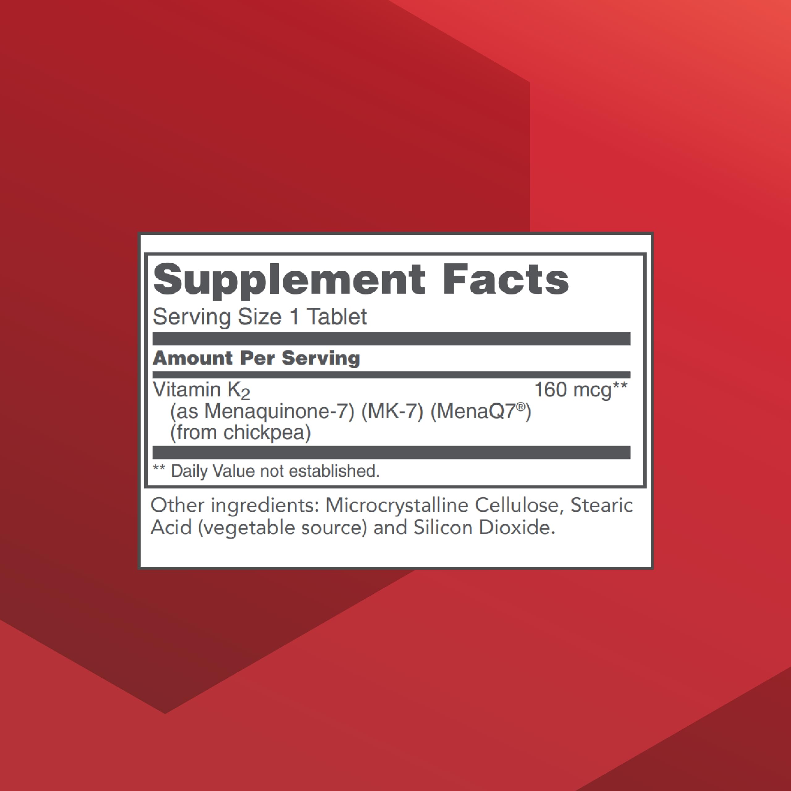 PROTOCOL FOR LIFE BALANCE – tablettes MK7 160 mcg, prise quotidienne facile.