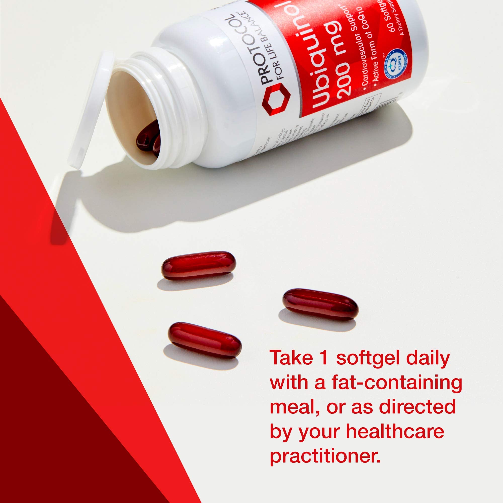 PROTOCOL FOR LIFE BALANCE Ubiquinol 200 mg, consommation quotidienne simplifiée.