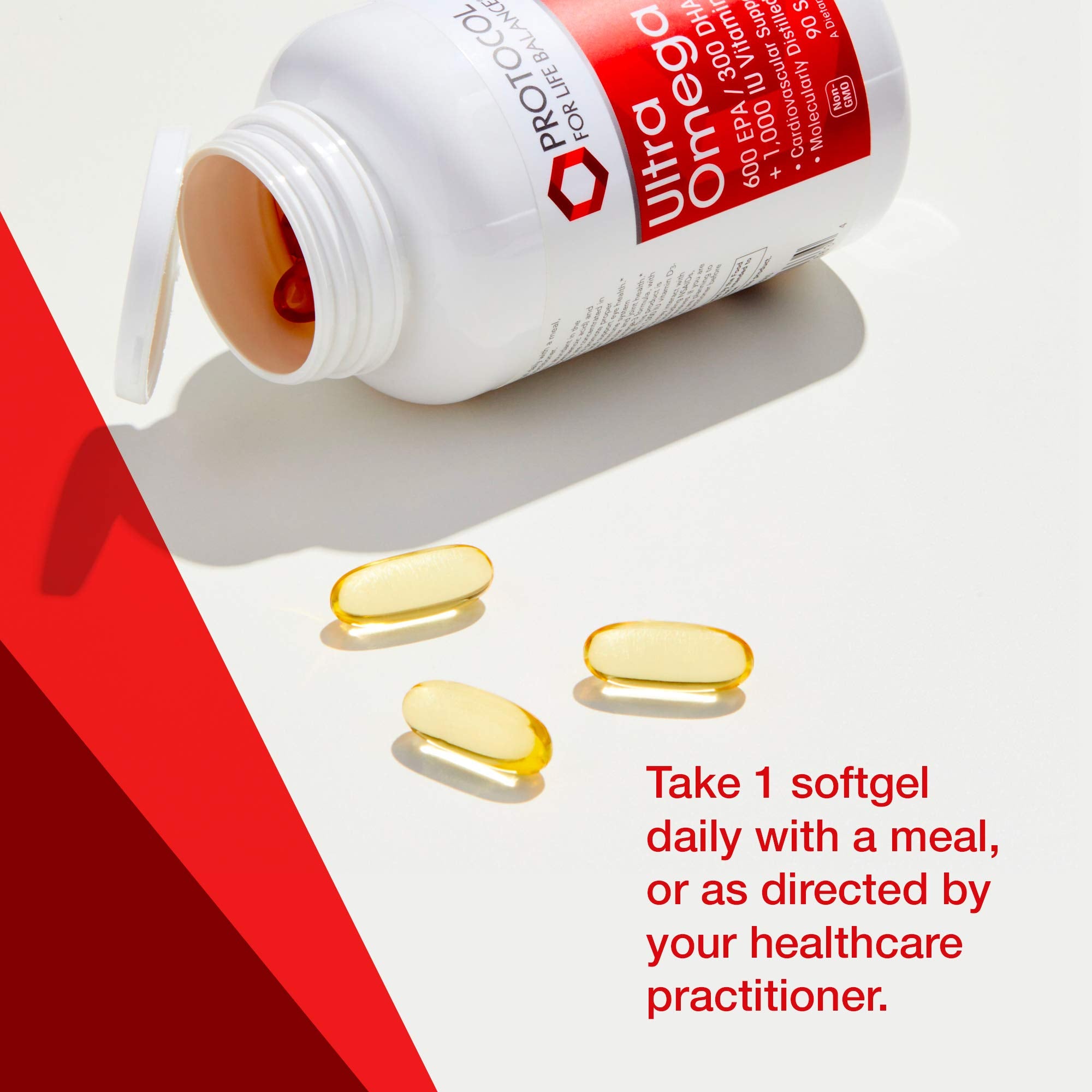 Dose quotidienne PROTOCOL FOR LIFE BALANCE Ultra Omega 3-D à prendre avec repas