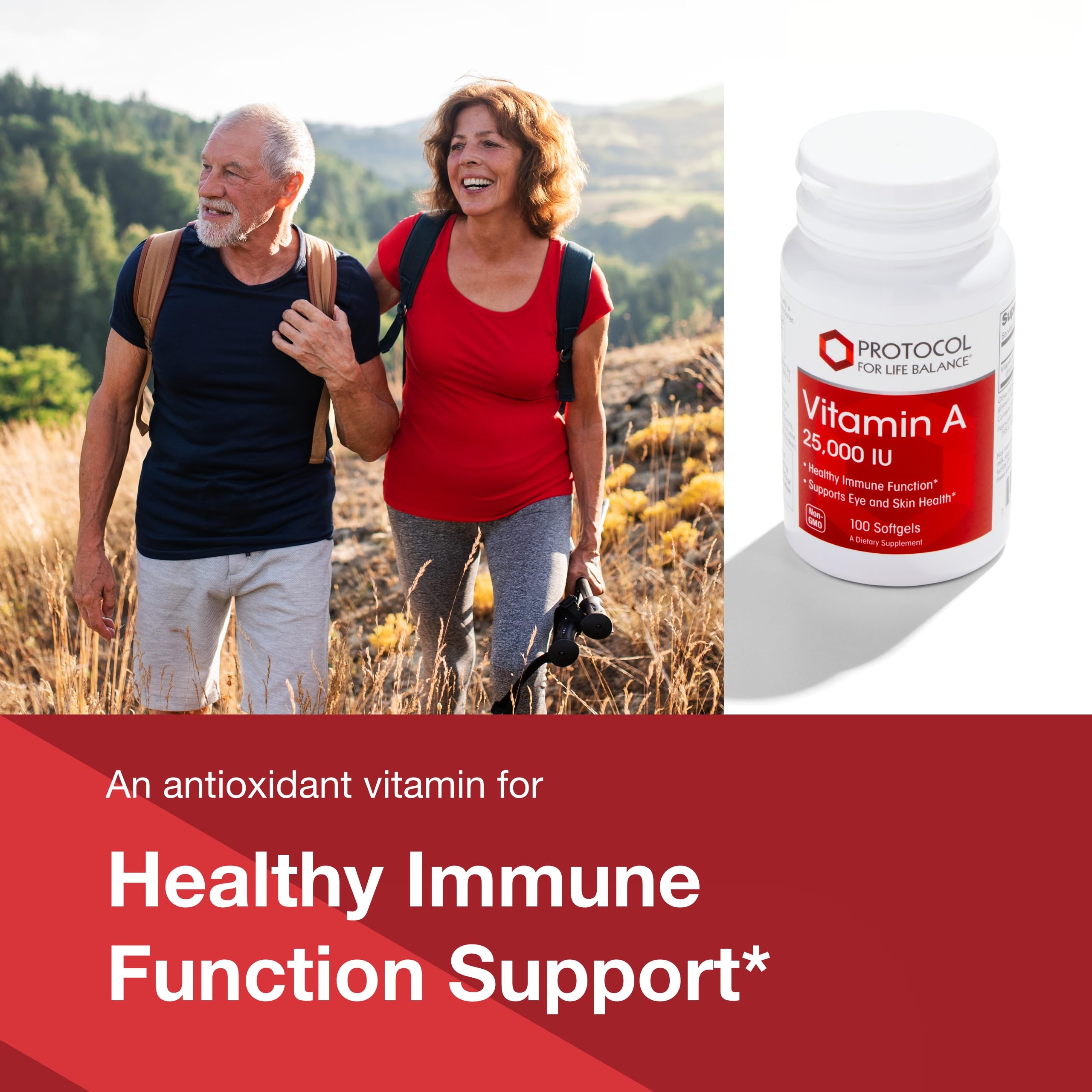 PROTOCOL FOR LIFE BALANCE Vitamine A 25 000 UI, capsules faciles à avaler