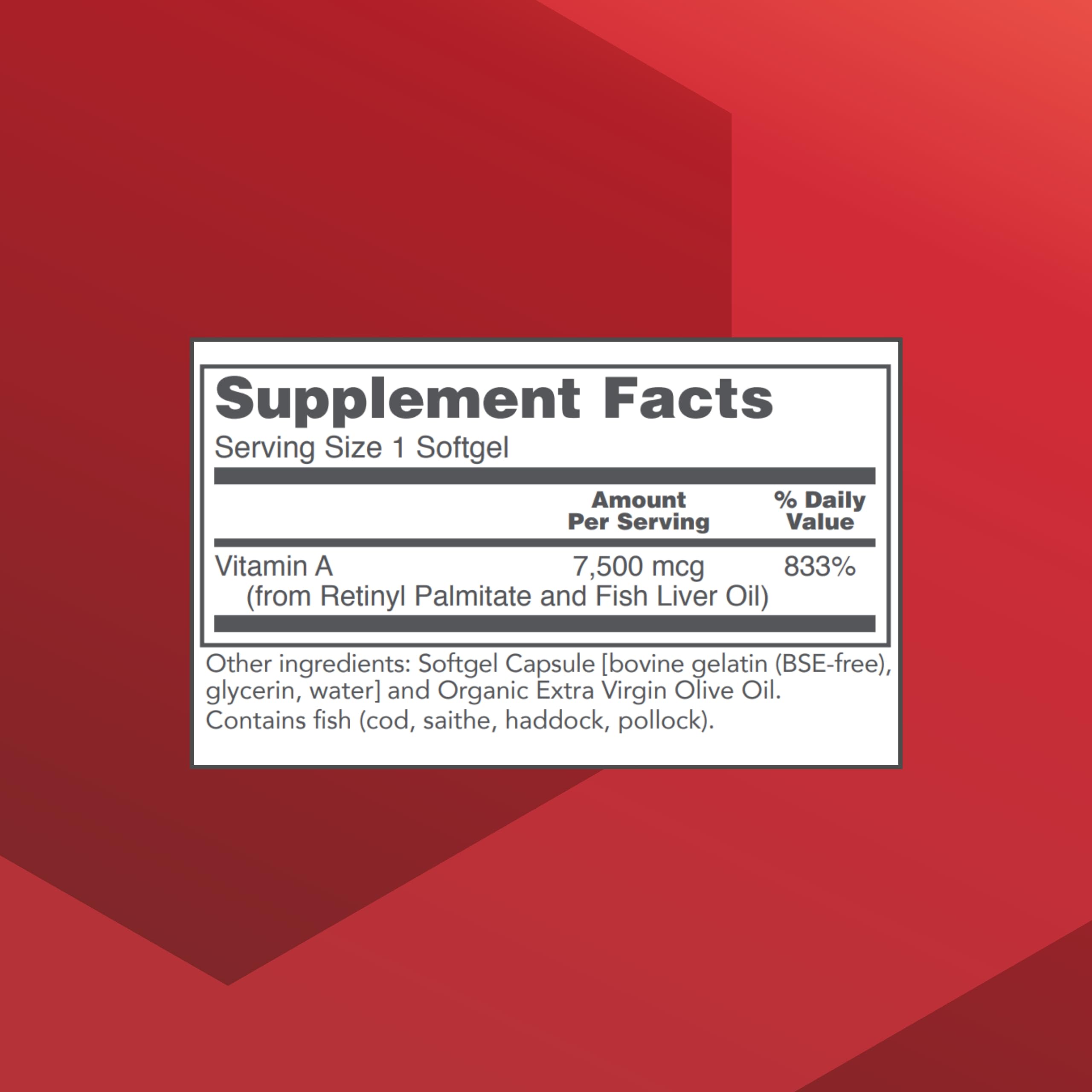 PROTOCOL FOR LIFE BALANCE Vitamine A 25 000 UI, étui pratique pour les compléments
