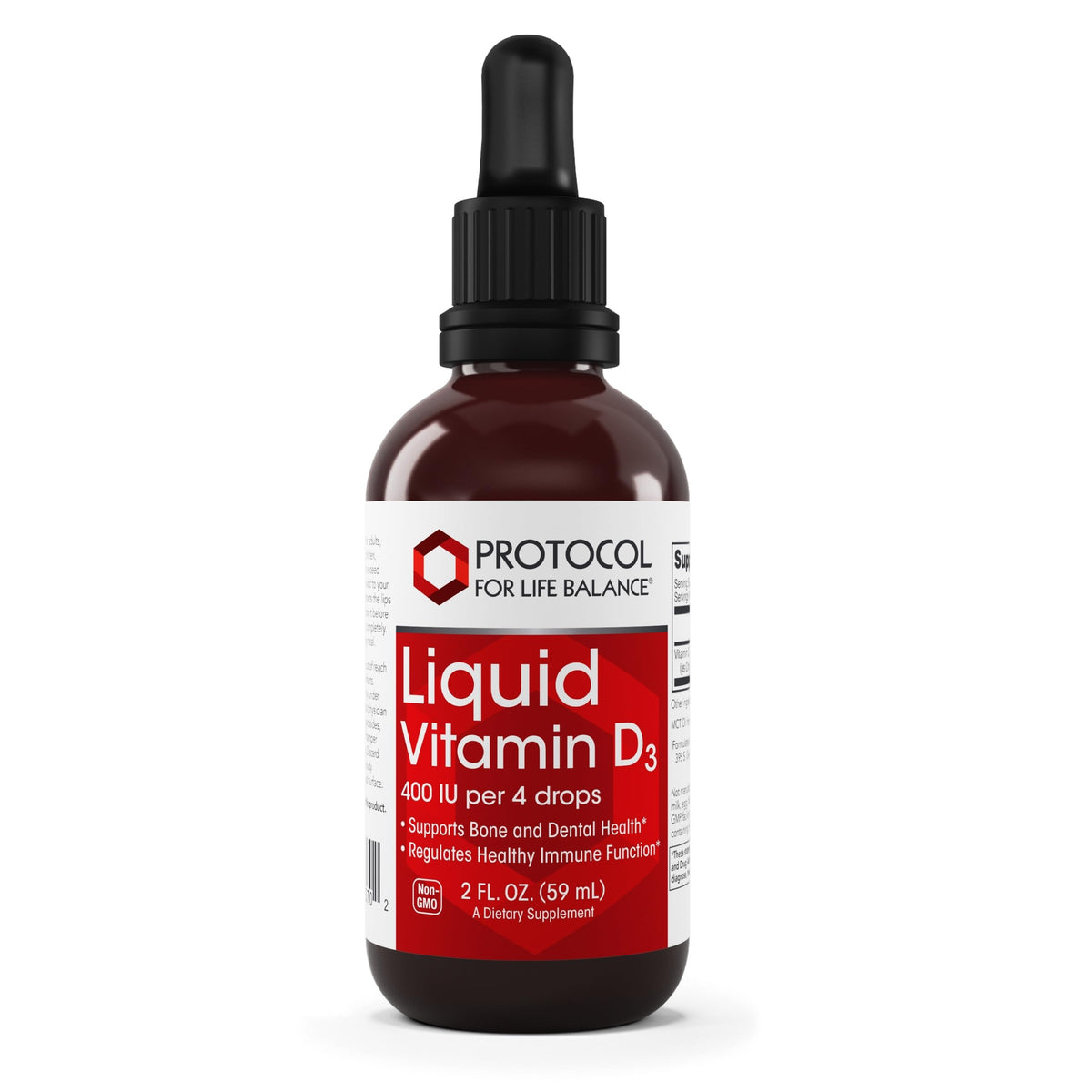 PROTOCOL FOR LIFE BALANCE Vitamine D3 gouttes en bouteille, aisée à doser et pratique