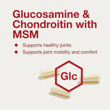 Ingrédients glucosamine, chondroïtine et MSM pour le soutien articulaire.