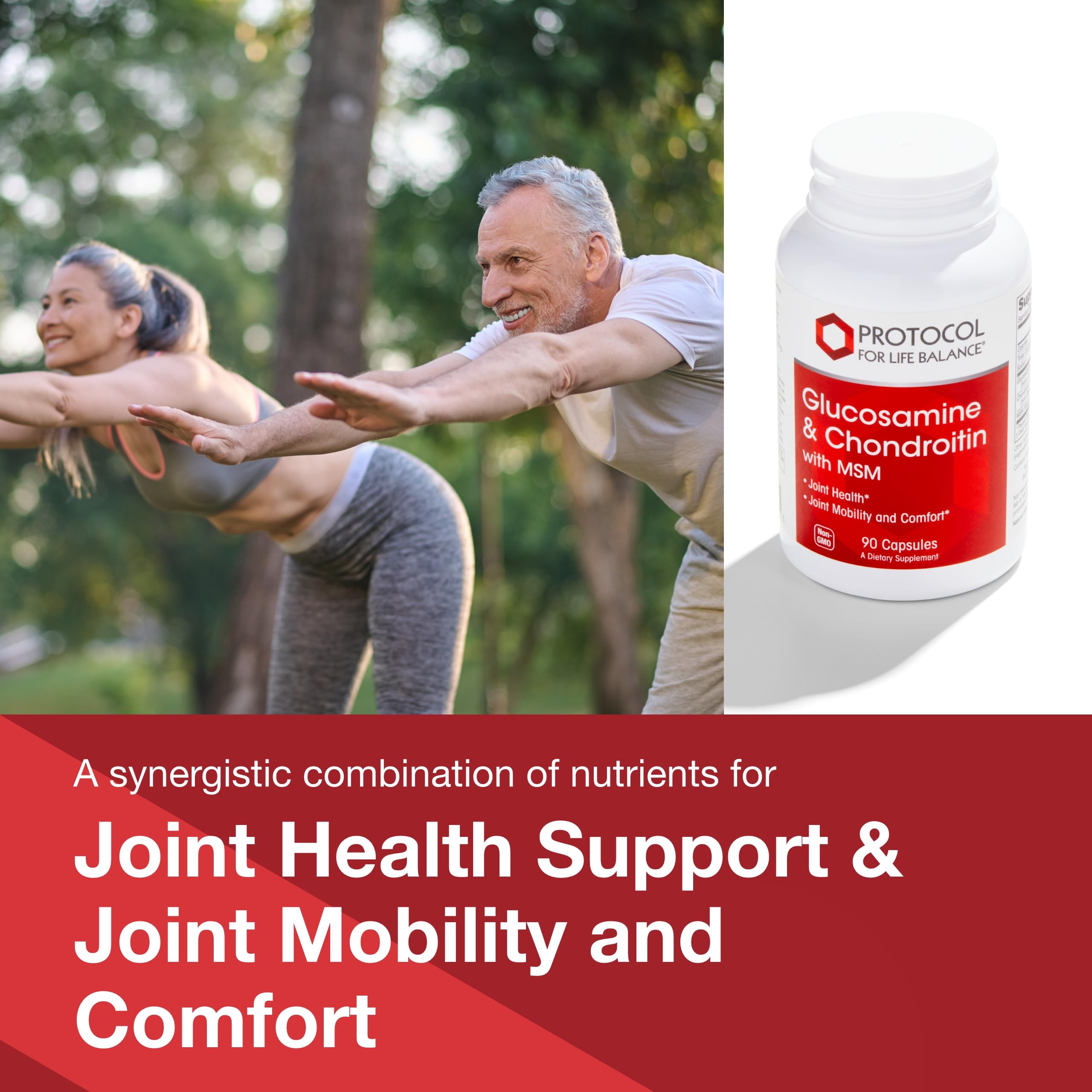 PROTOCOL FOR LIFE BALANCE – ingrédients clés glucosamine chondroïtine et MSM pour la mobilité.