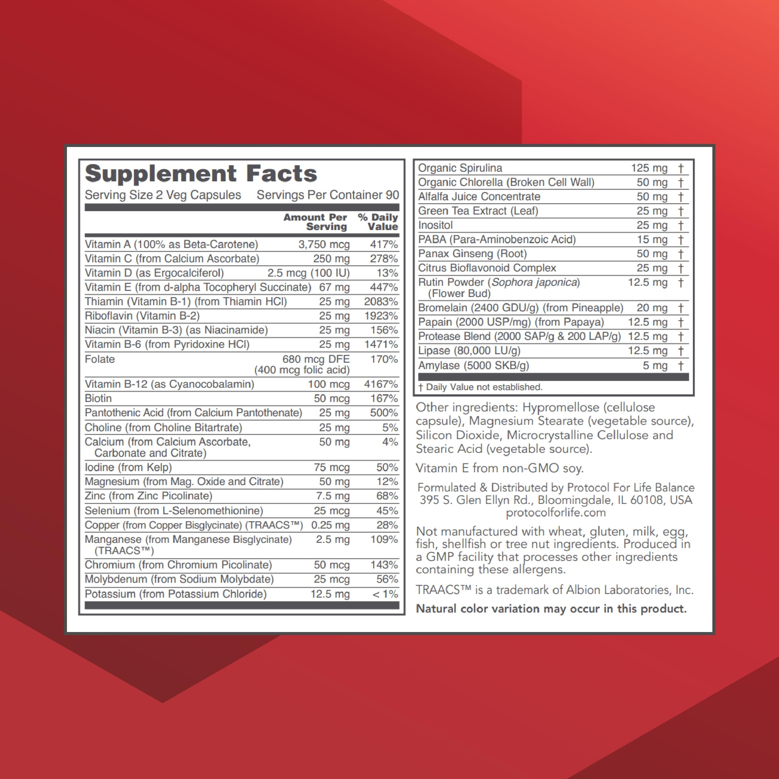 Capsules vertes Protocol Ortho Multi Greens pour énergie et nutrition quotidienne.