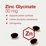 Gélules PROTOCOL Zinc Glycinate 30 mg, absorption potentielle élevée.