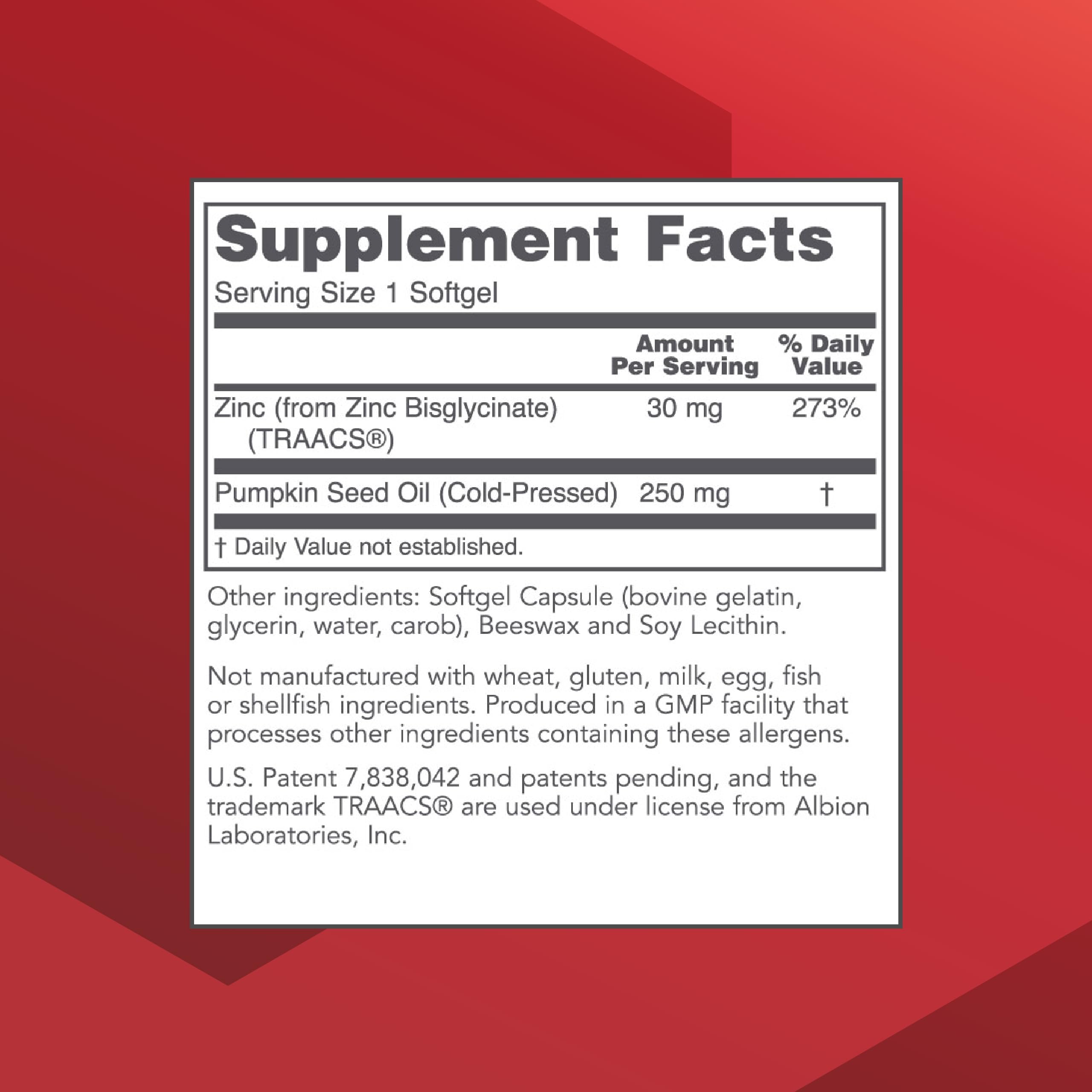 PROTOCOL Zinc Glycinate – capsules, dosage stable à 30 mg.