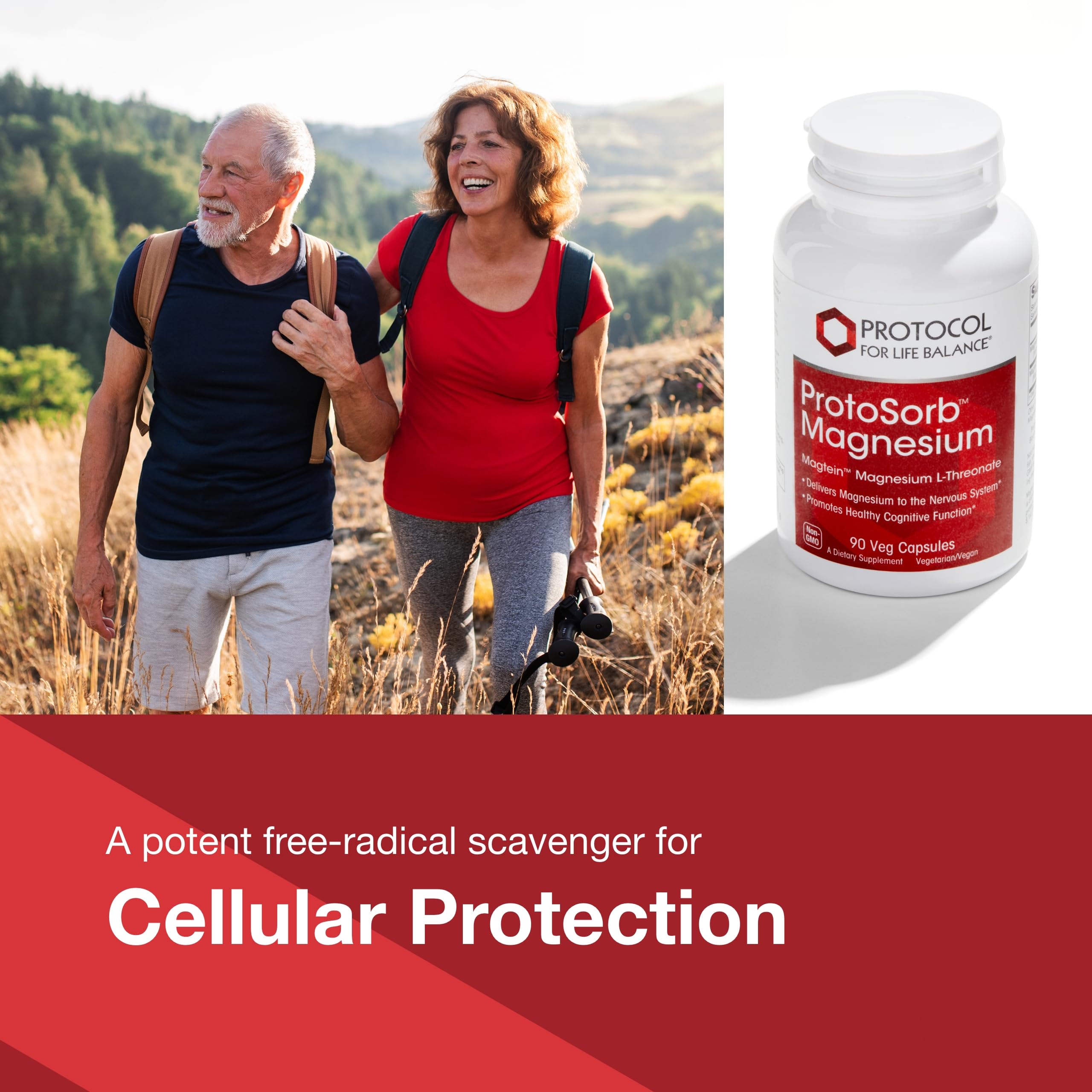 Étiquette Magtein PROTOCOL FOR LIFE BALANCE - informations claires sur les ingrédients et sécurité.