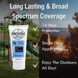 Protection longue durée jusqu'à 14 heures avec Proven Lotion antimoustiques.