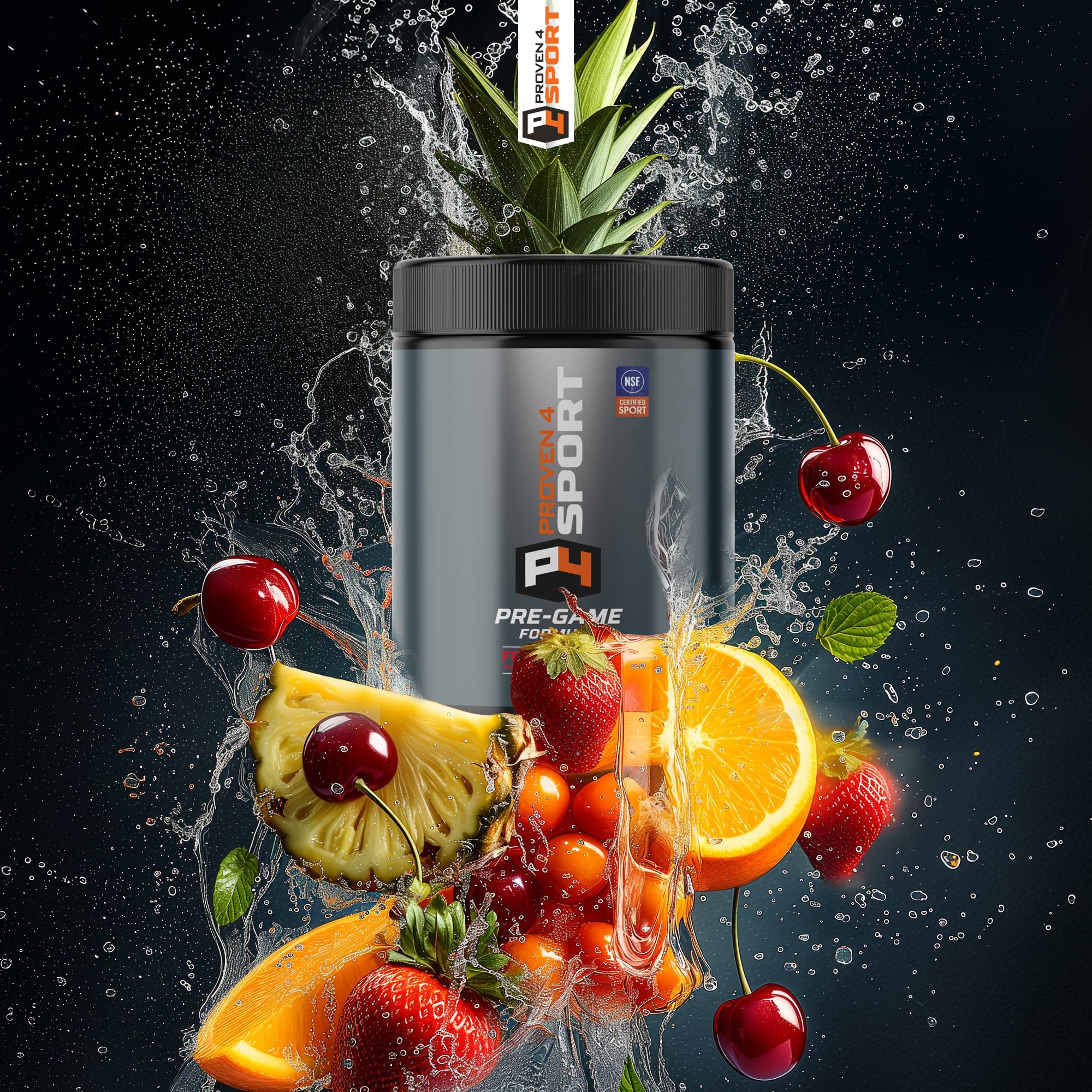 Proven4 Pré-entraînement poudre Fruit Punch – saveur rafraîchissante sans sucre ajouté