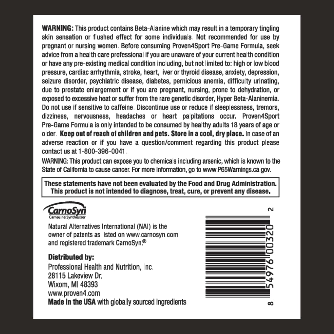 Proven4 Pré-entraînement verre d'eau – mélange facile et goût Fruit Punch