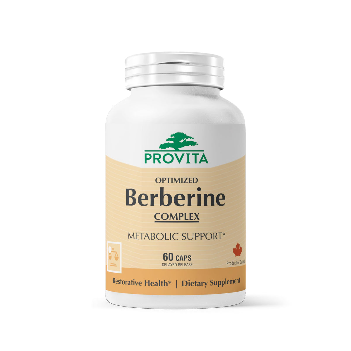 PROVITA Berberine TPGS—bouteille avec libération retardée pour une action durable et progressive