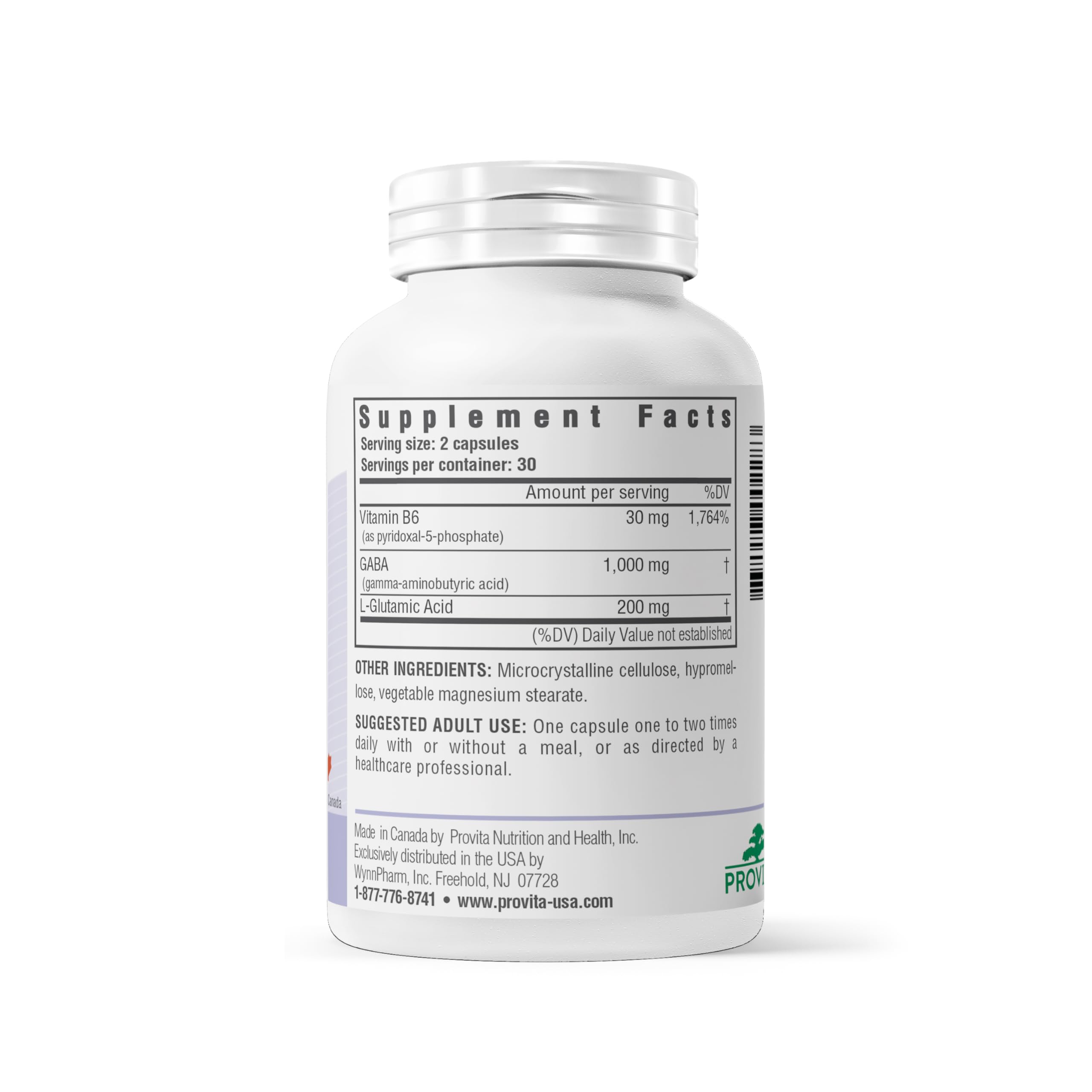 PROVITA Complexe GABA Synergique — emballage: formule synergique pour gestion du stress.