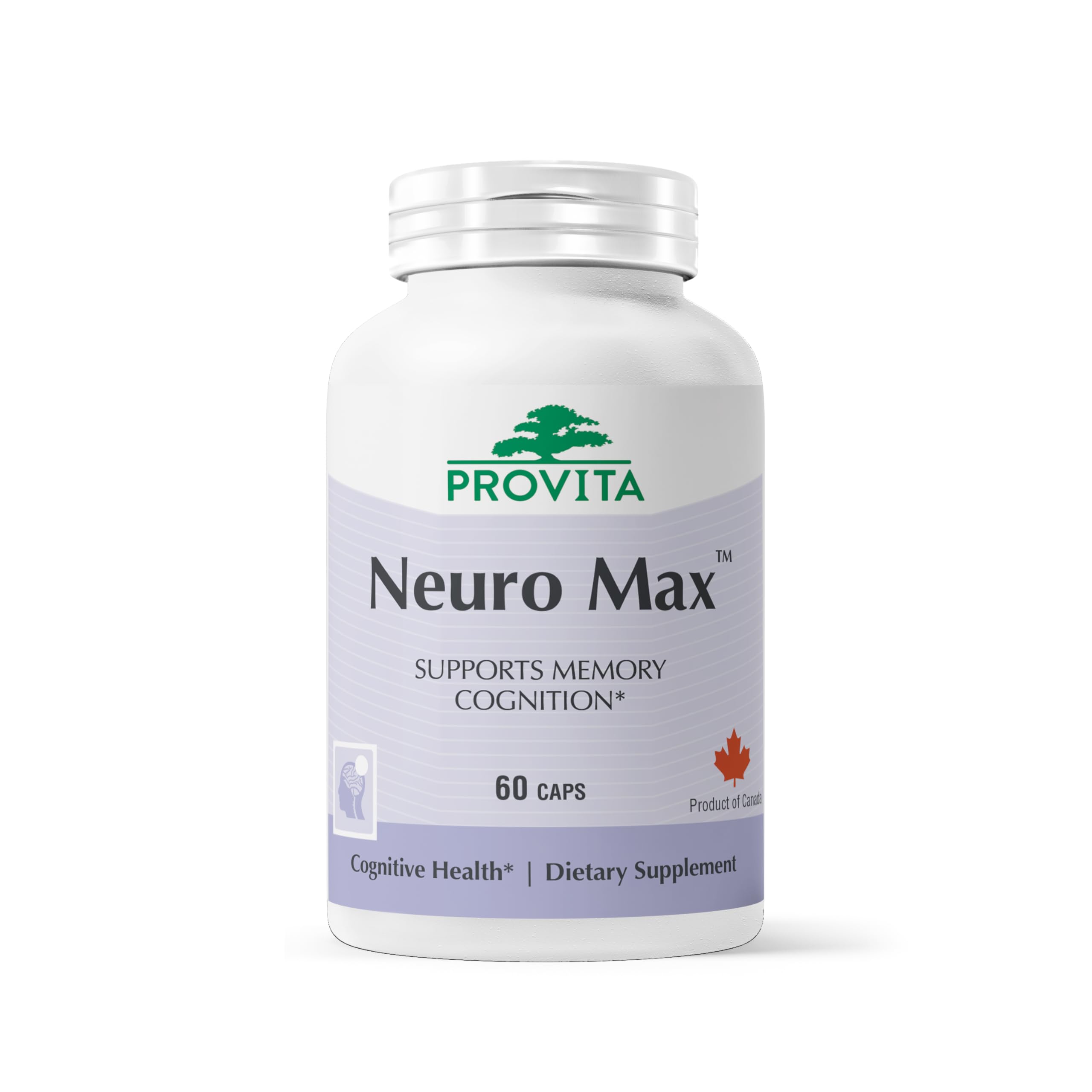 PROVITA Neuro Max: bouteille avec étiquette, soutien cognitif potentiel au quotidien.