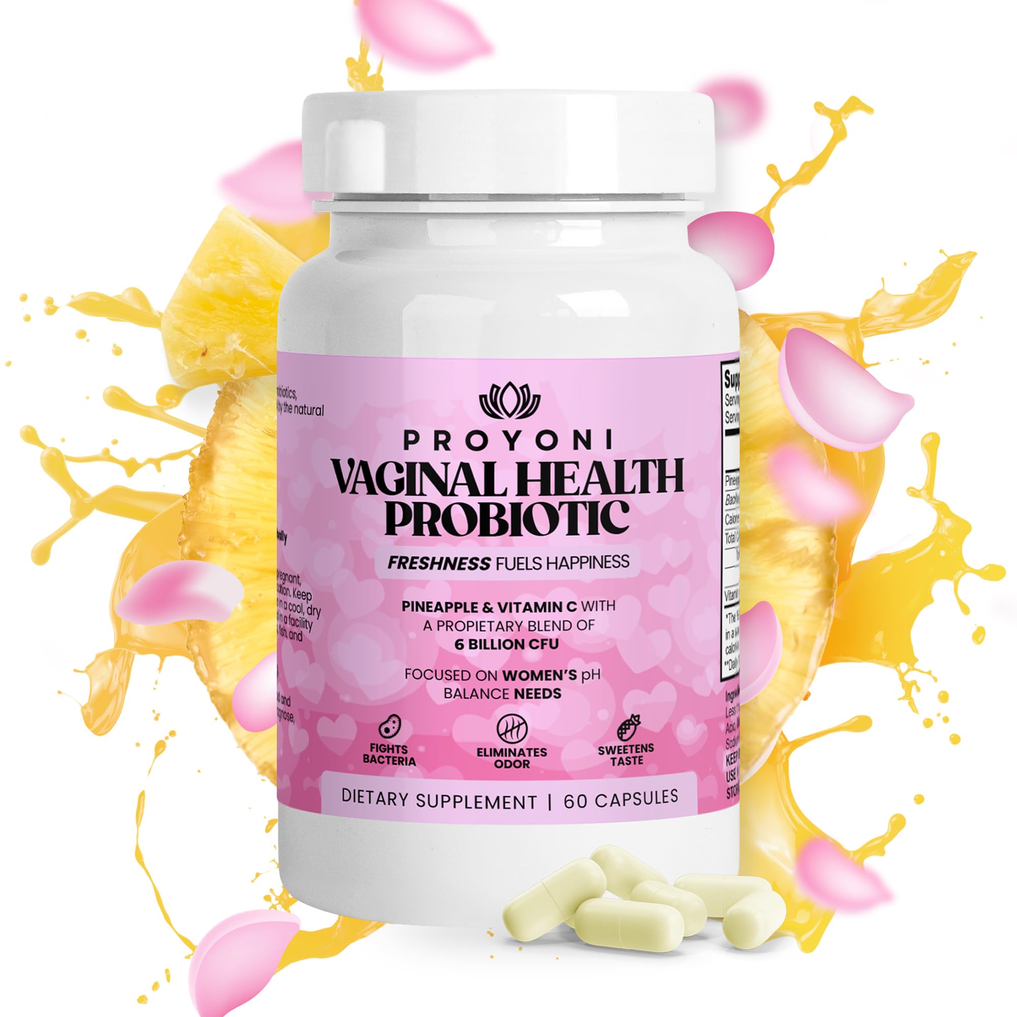ProYoni — Bouteille de probiotiques vaginaux favorisant l’équilibre de la flore vaginale.
