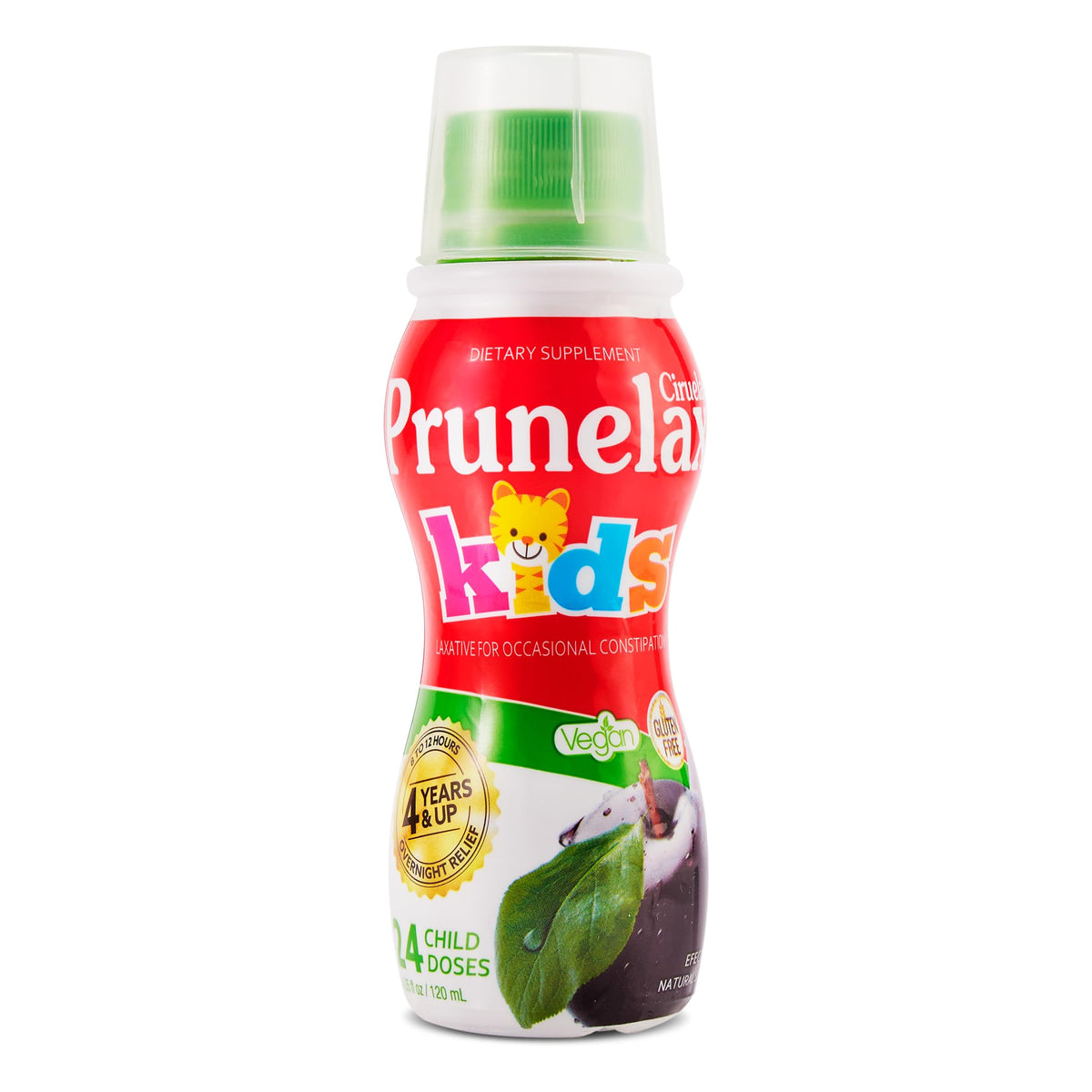 Prunelax Ciruelax flacon-sirup prêt à l’emploi pour un soulagement nocturne doux.