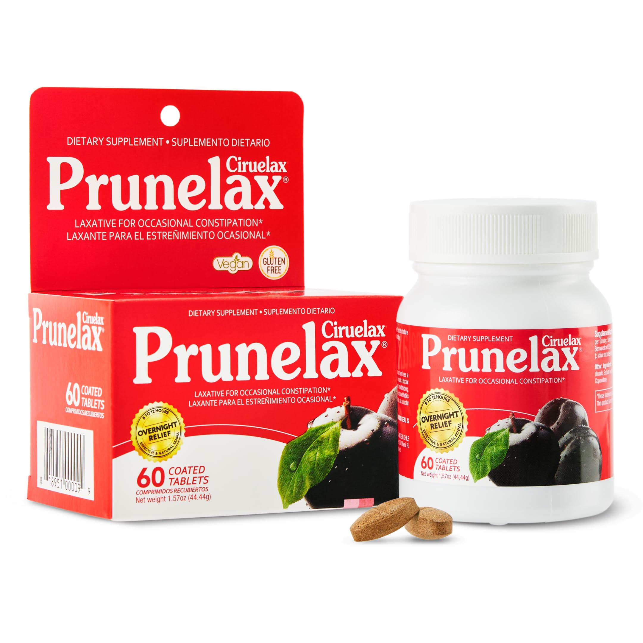 Prunelax Ciruelax tablettes avant-dormir pour un soulagement nocturne en douceur.
