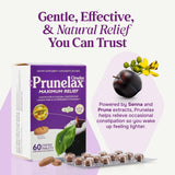 Prunelax tablettes – comprimés ovales, forme pratique pour avaler rapidement.