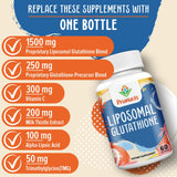 Prunucis glutathione liposomal — extrait de chardon-Marie intégré à la formule.