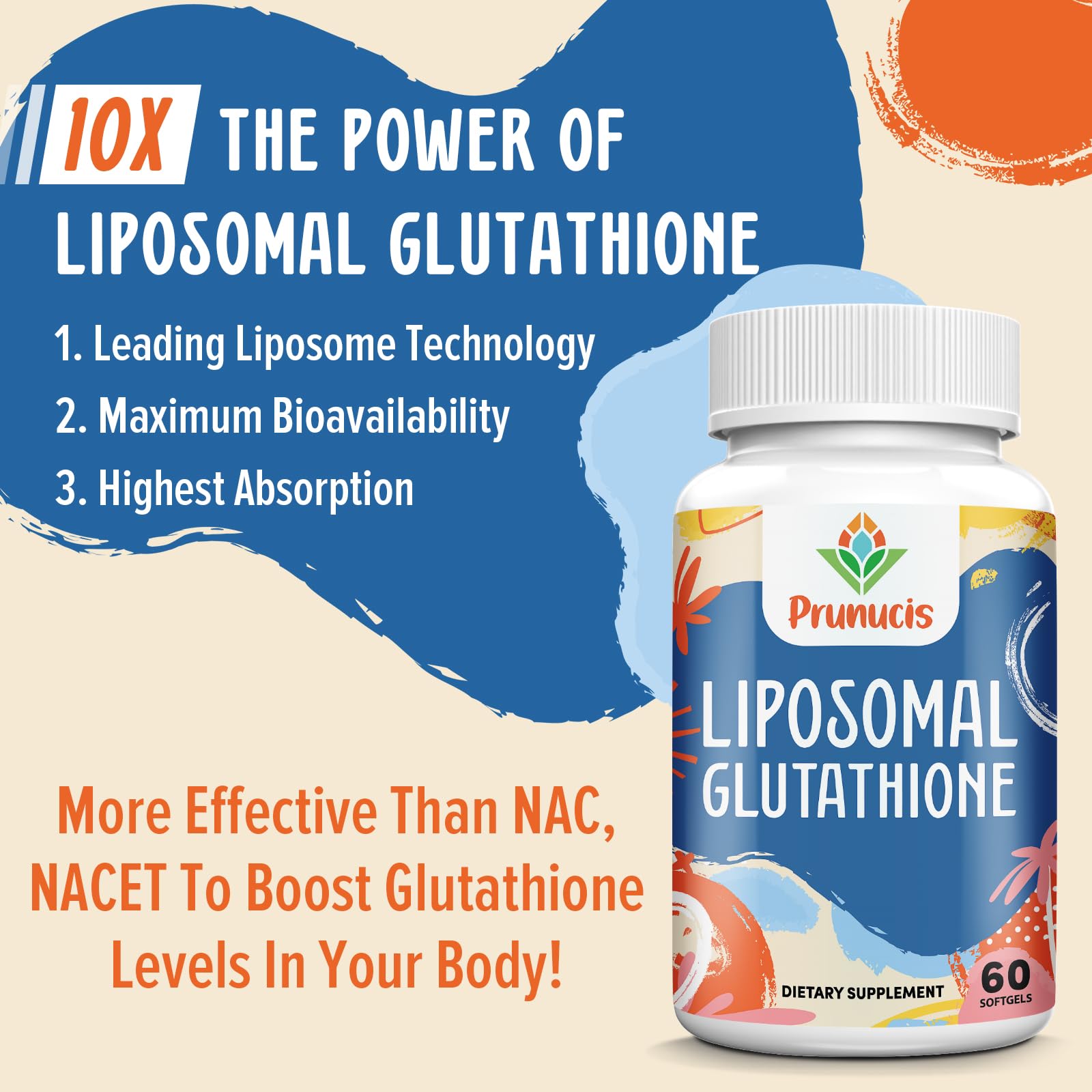 Prunucis glutathione liposomal — vitamine C et chardon-Marie, association antioxydante.