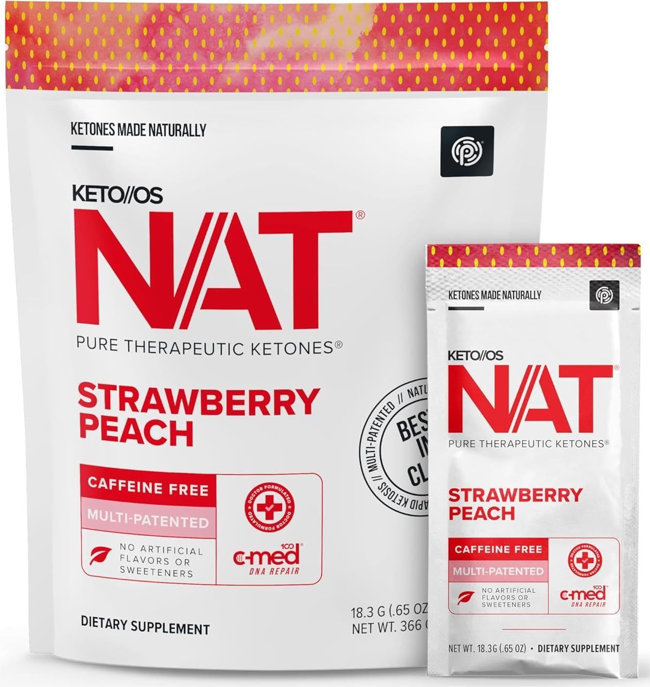 PRÜVIT OS NAT Fraise-Pêche : sachet dissous dans l'eau pour une hydratation pratique.