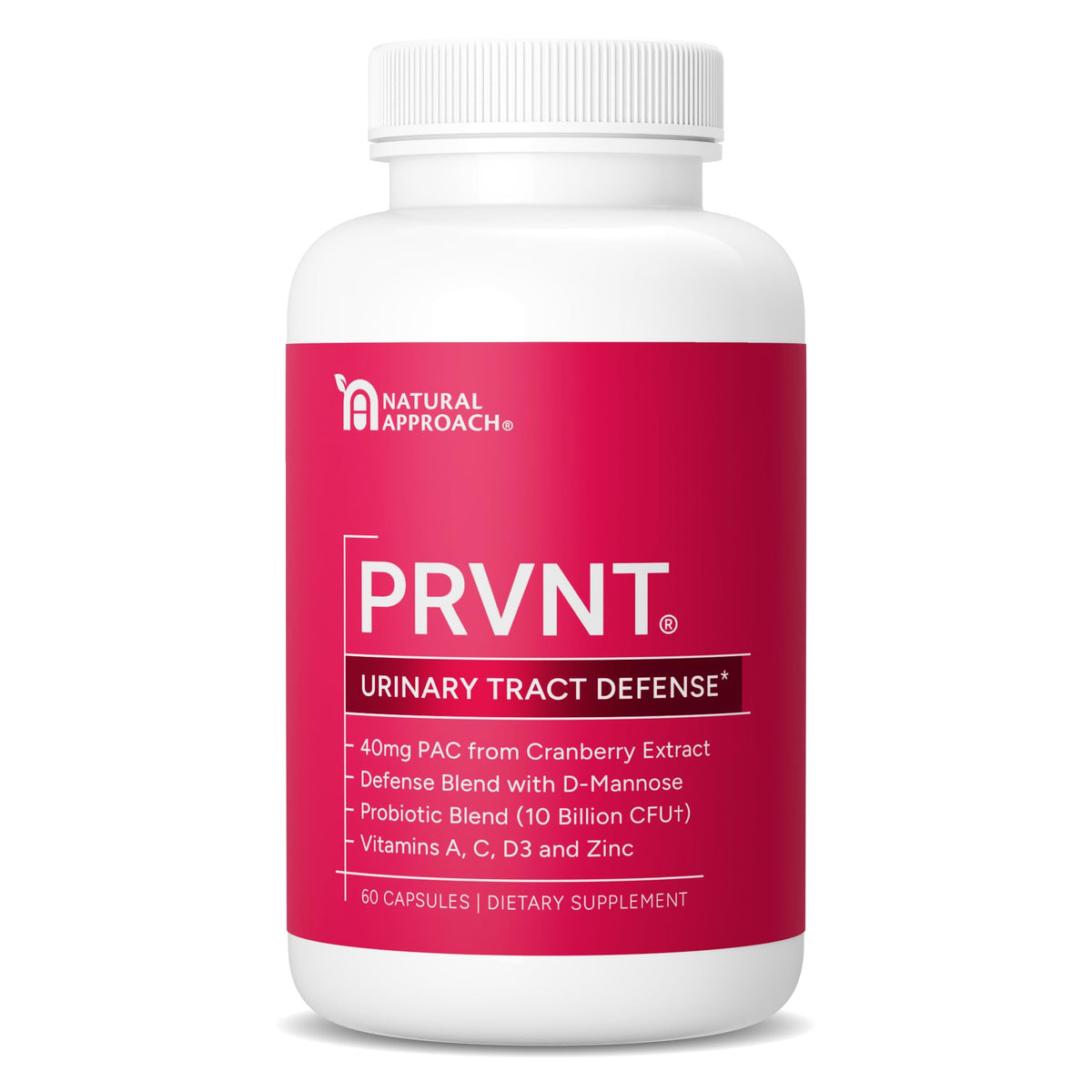 PRVNT - bouteille DéFense Urinaire montrant le packaging et le design, soutien quotidien potentiel.