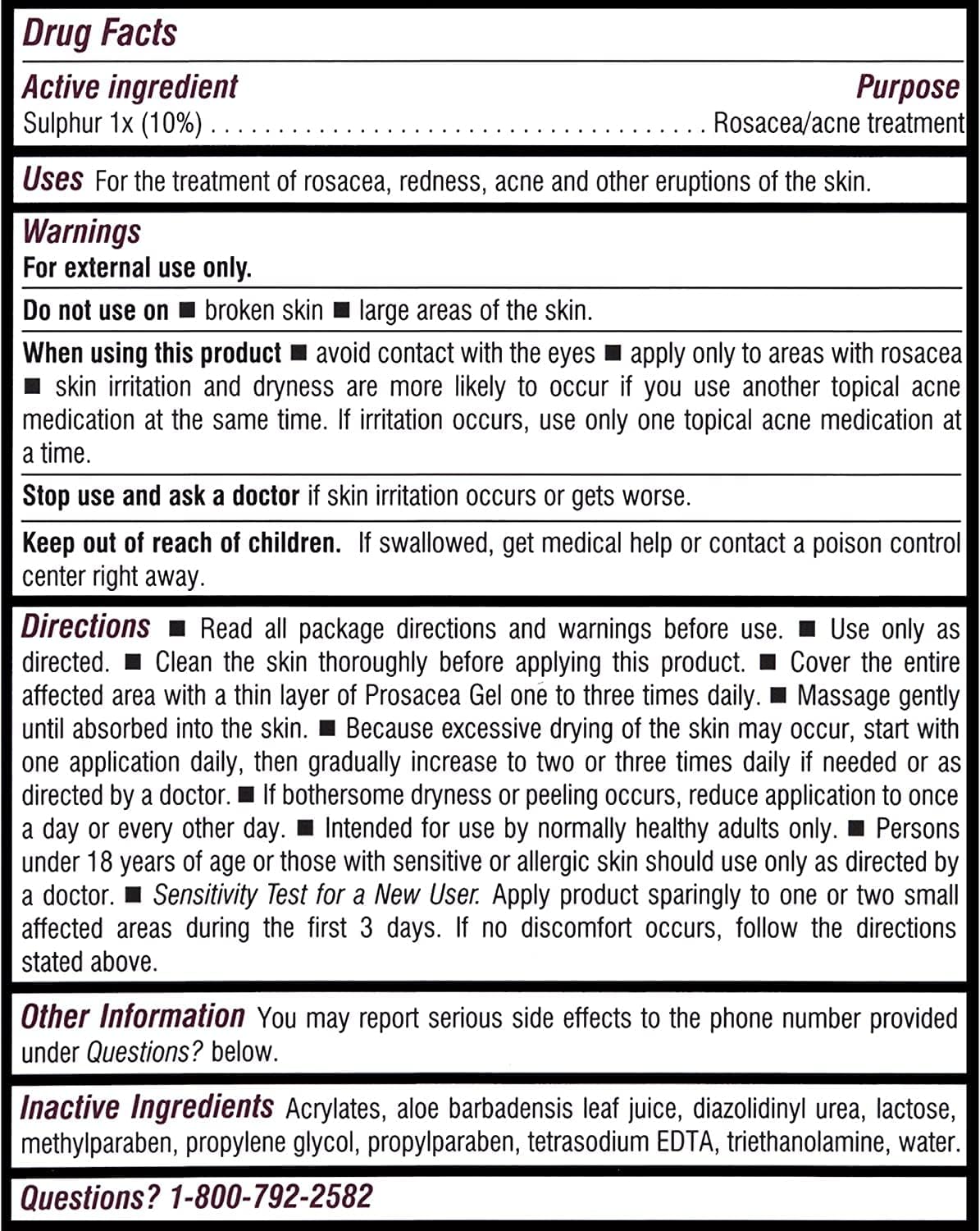 Psoriasin Prosacea Gel formule homeopathique douce.
