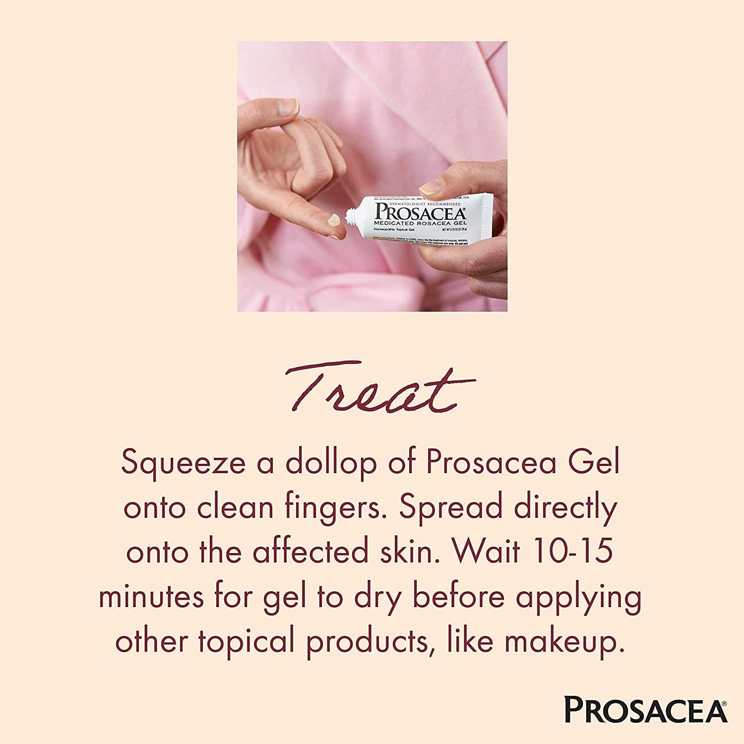 Psoriasin Prosacea Gel formule hydratante pour peau irritée.
