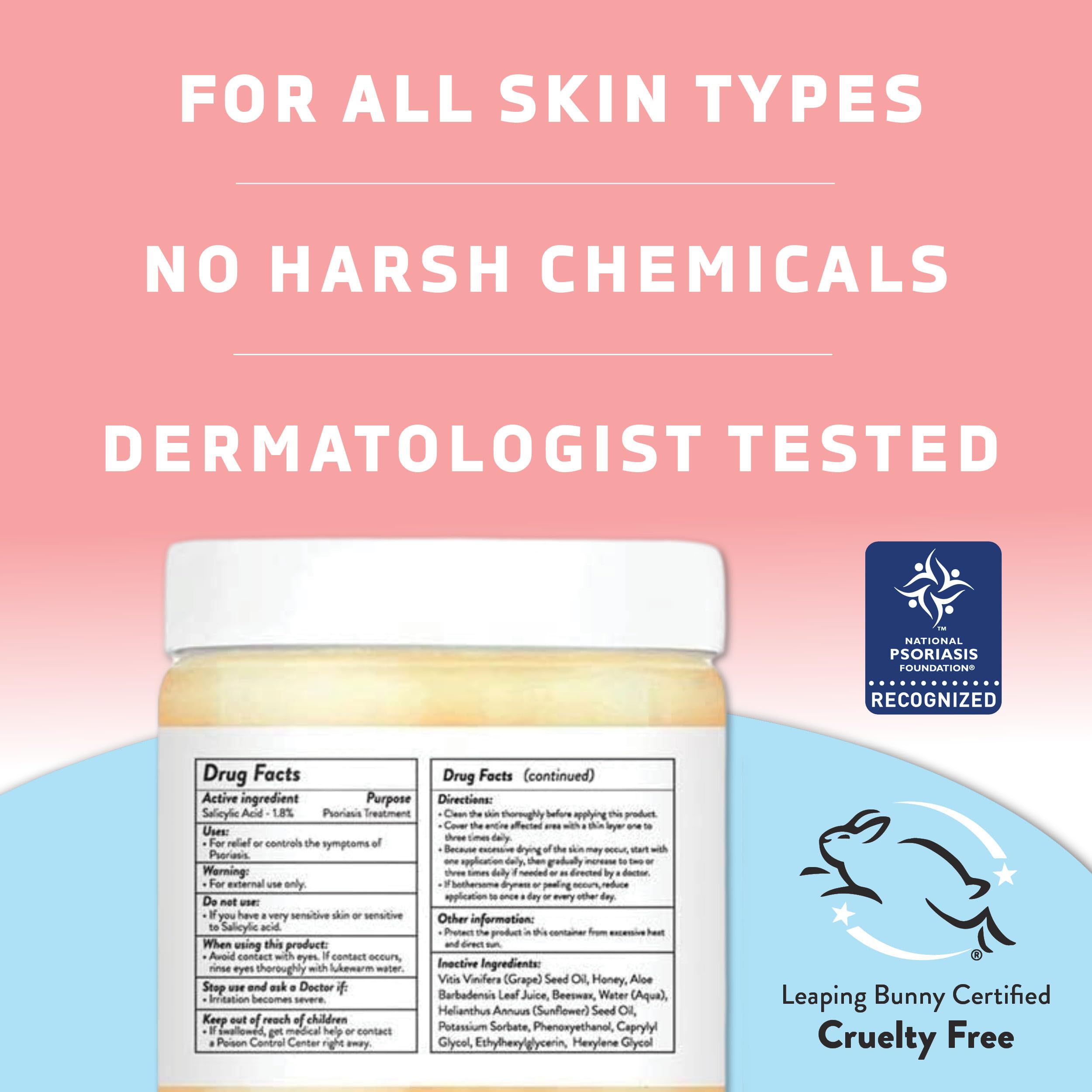 PSORIASIS HONEY: absorption rapide sans résidu gras pour un confort durable.