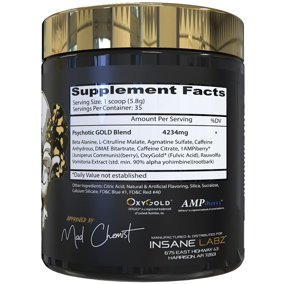 Psychotic Gold: Beta-alanine pour soutenir l'endurance pendant les séries.