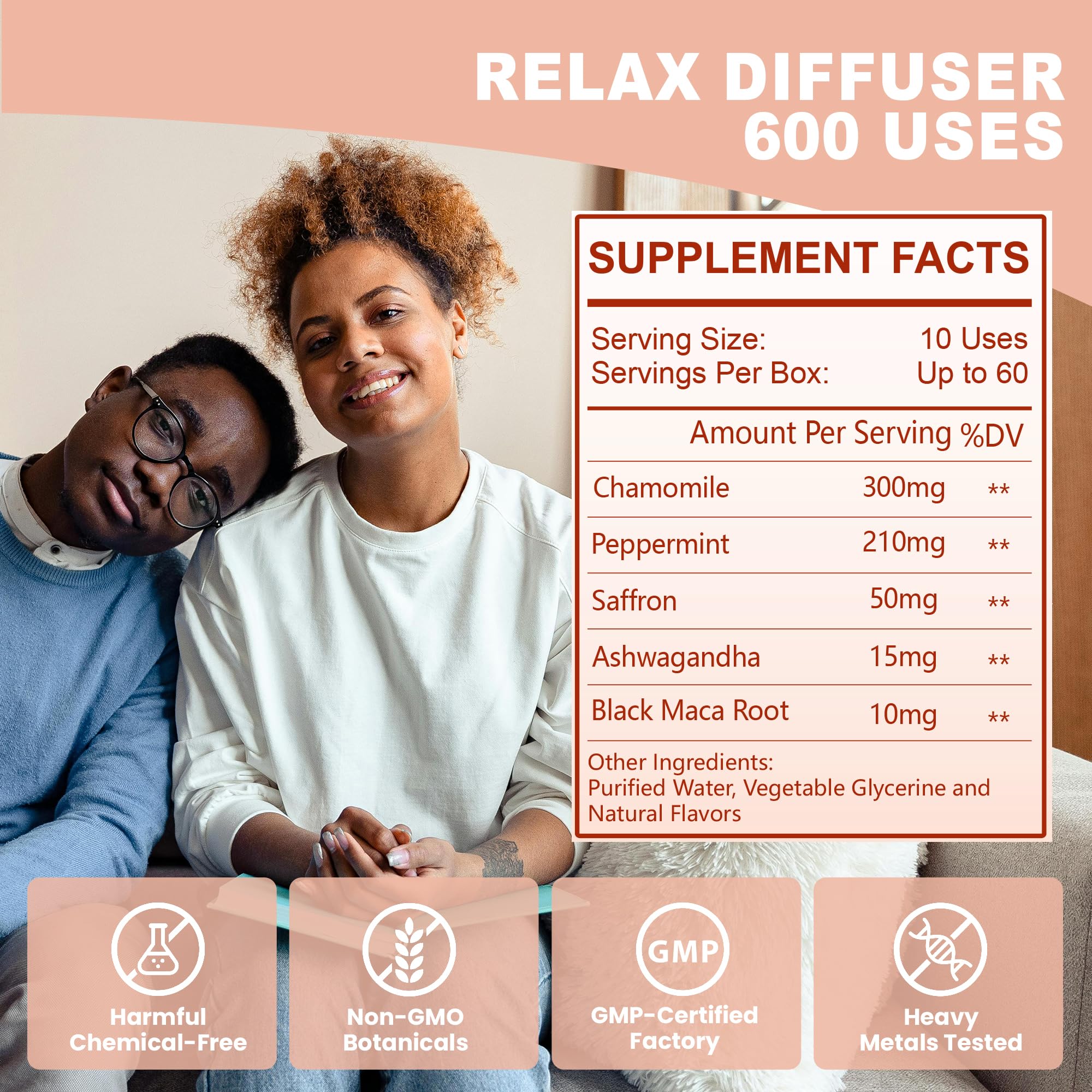 PUFFIAIR Diffuseur Pen avec camomille et menthe-poivrée pour calmer l’esprit.