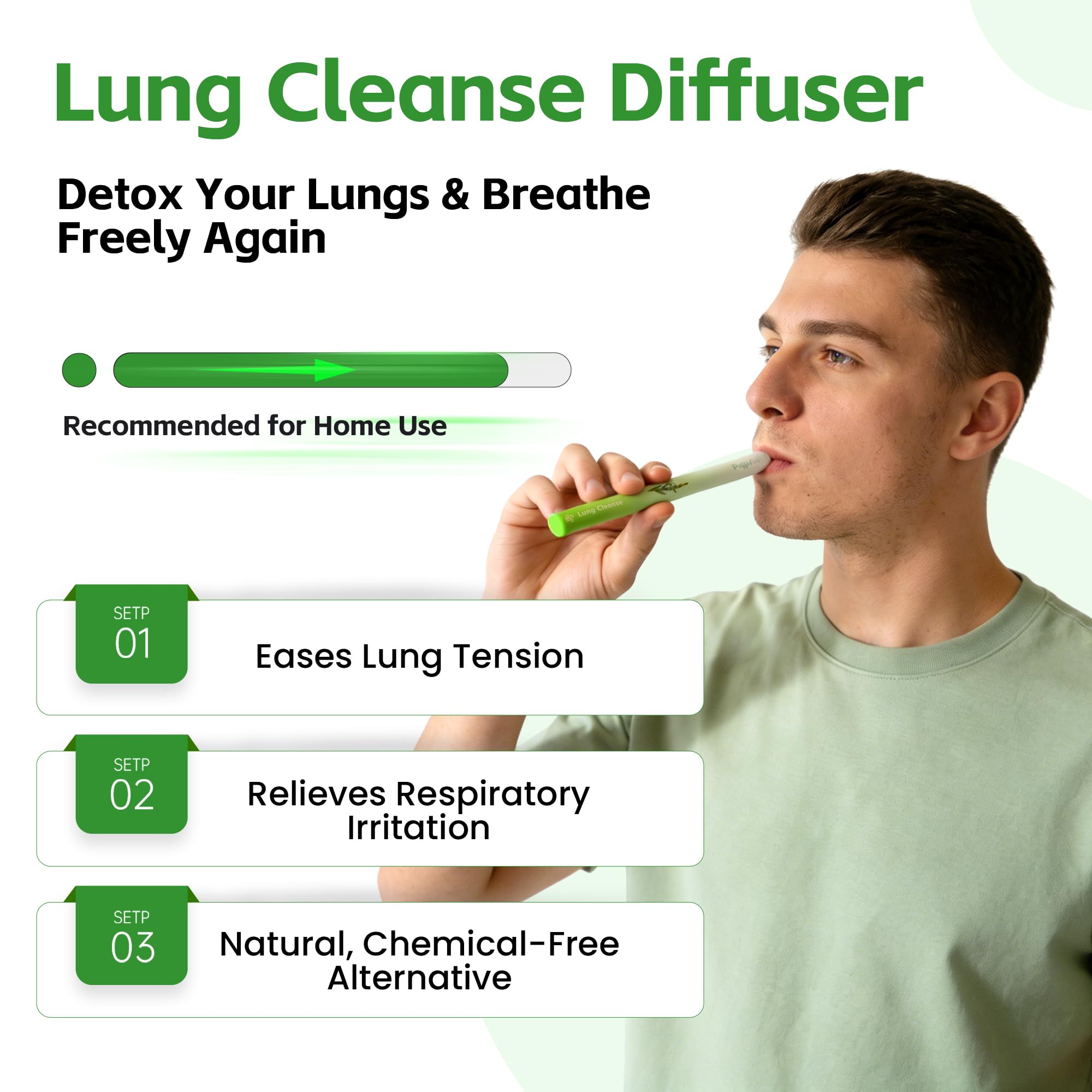 PUFFIAIR Focus Energy Duo, mélange vert-orange, usage quotidien pour énergie douce.