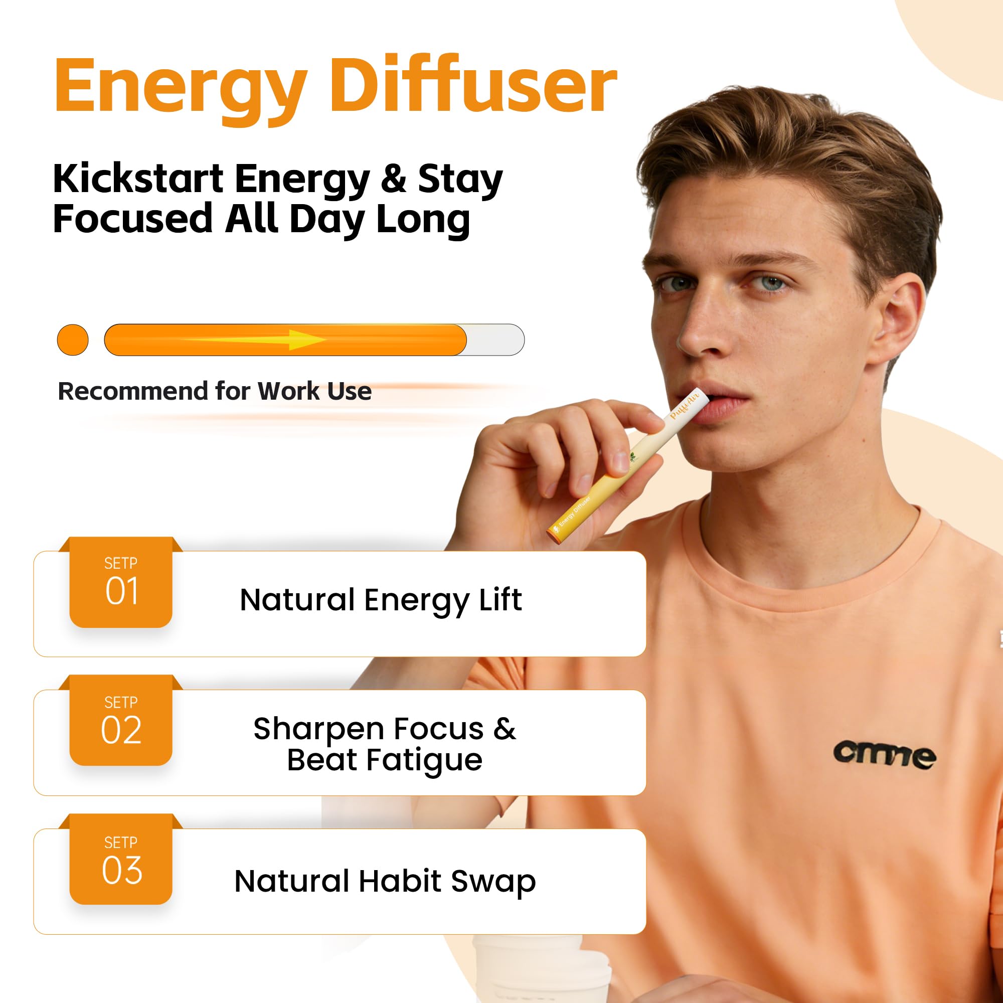 PUFFIAIR Focus Energy Duo, usage quotidien, idéal pour les trajets et le travail.