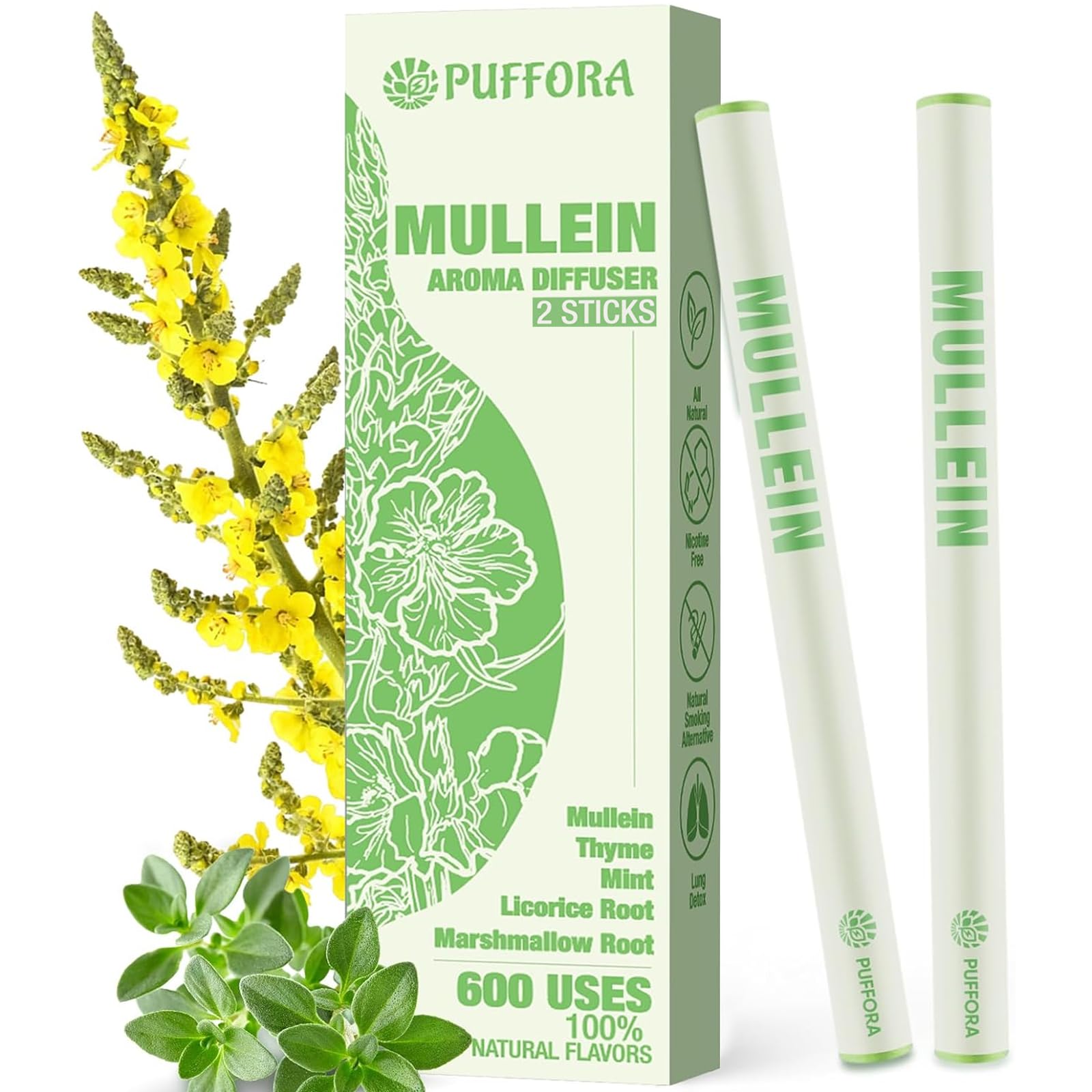 Puffora Diffuseur à base de plantes, stylo 2-pcs en déplacement pour une diffusion pratique.