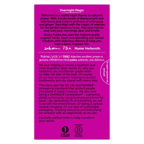 Pukka Nuit Nocturne Échinacée et Camomille, infusion réconfortante avant le coucher.