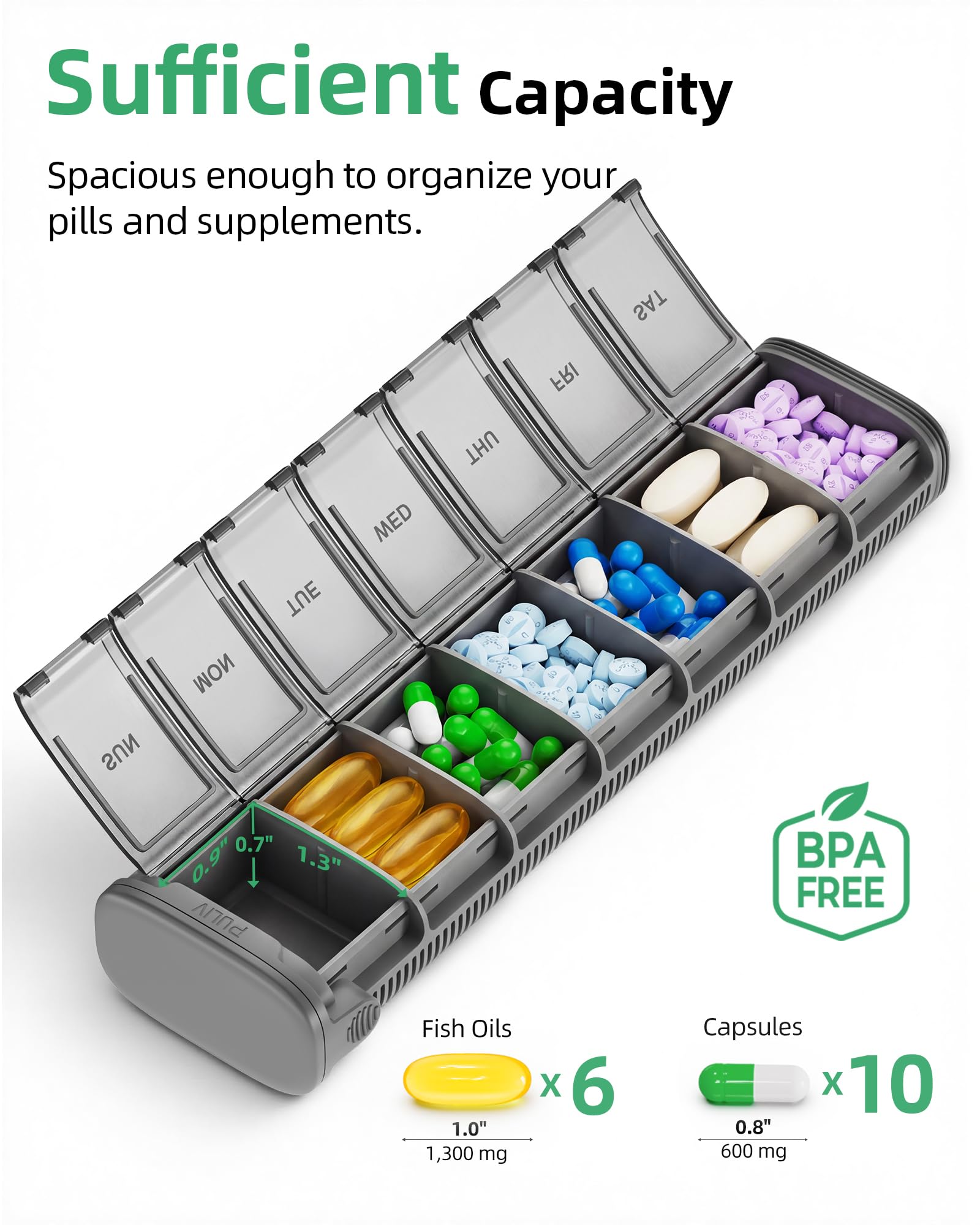 PULIV compartiments-jours-semaine : organisation hebdomadaire pratique.