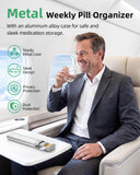 PULIV Design compact voyage argent — compagnon discret pour vos pilules lors de déplacements.