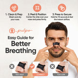Application facile Pulpo Breathrise, bandes nasales pour une respiration facilitée.