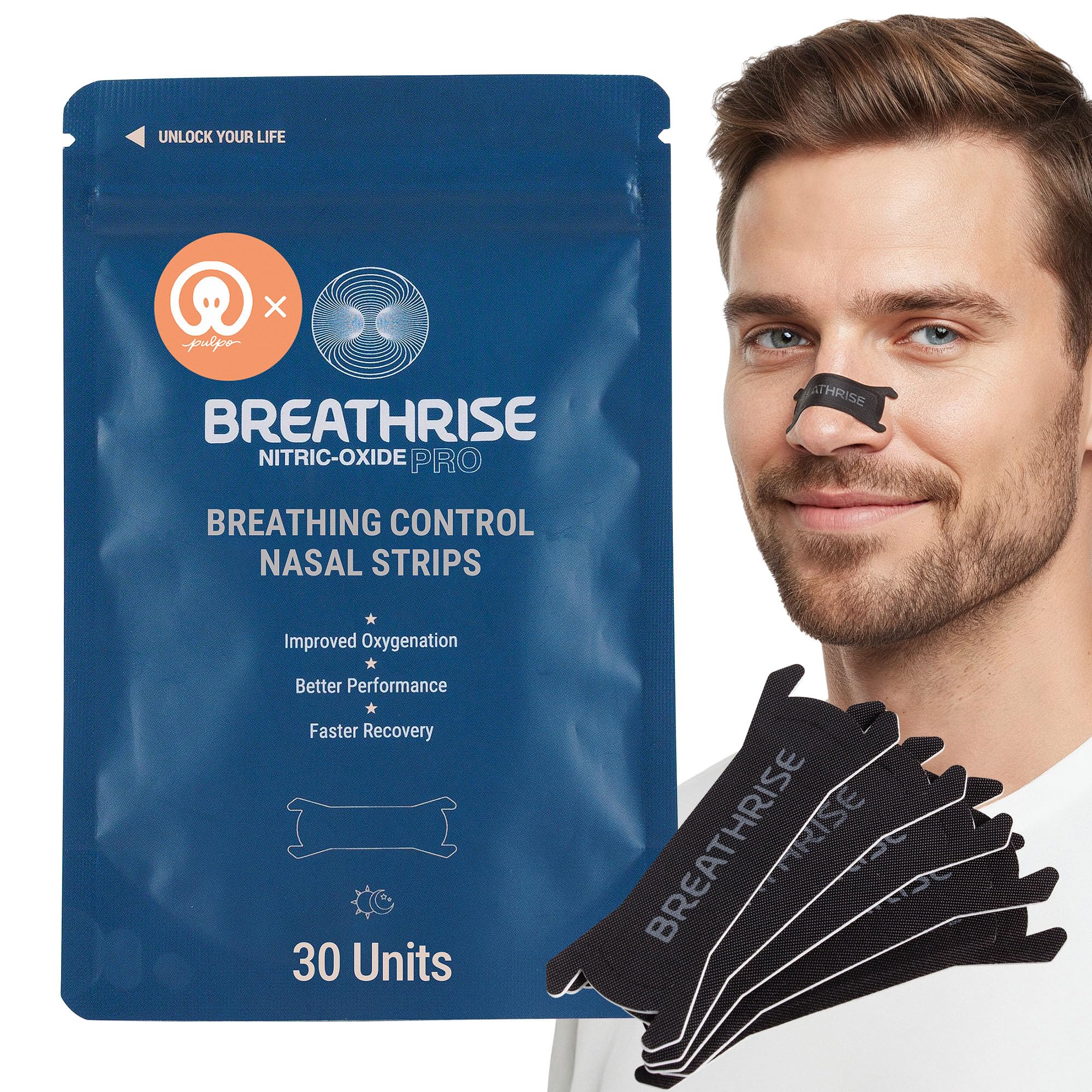 Bandes nasales Pulpo Breathrise, application douce pour une respiration plus libre.